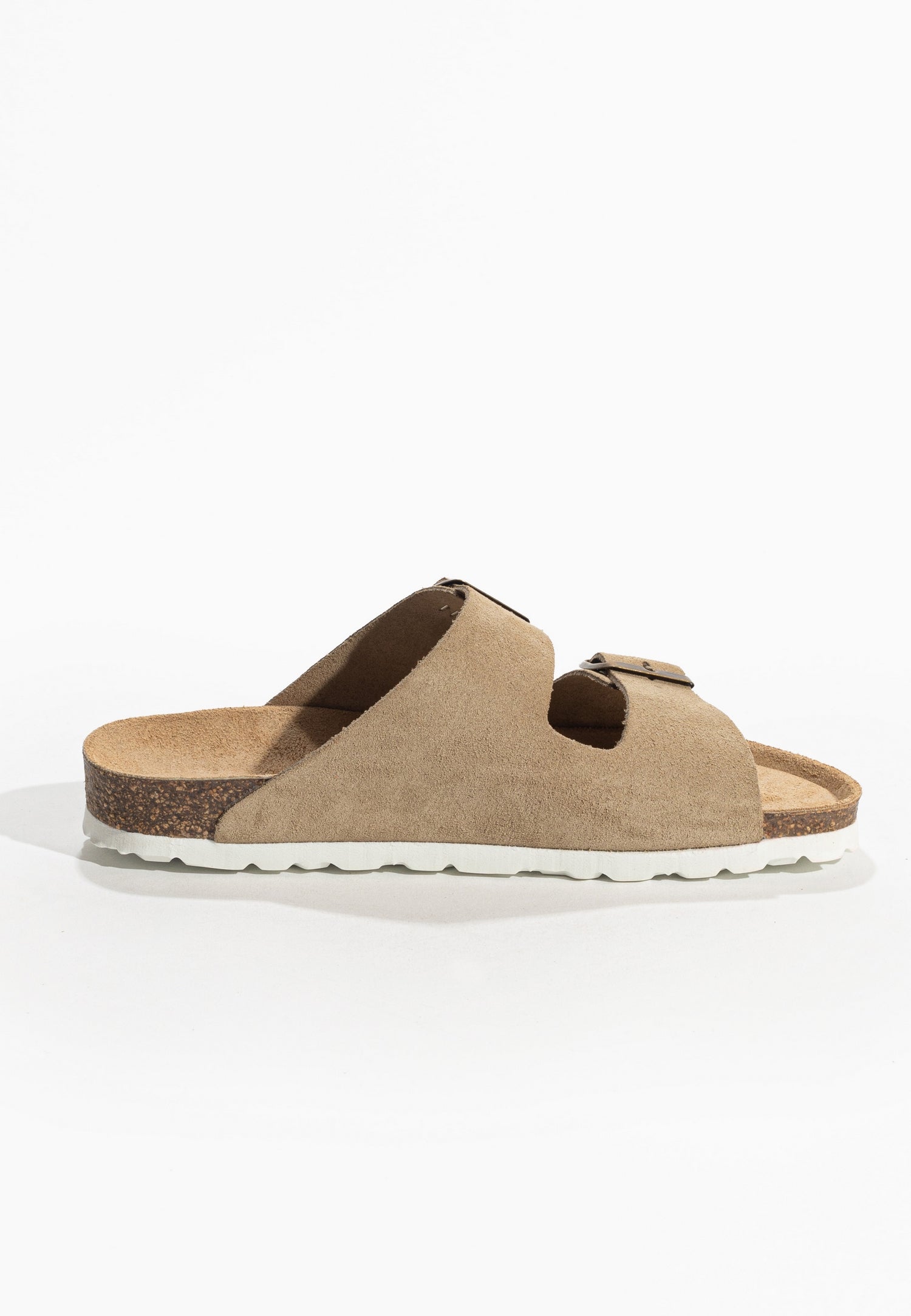 Tracy Beige Suede Leather 2 Strap Sandals