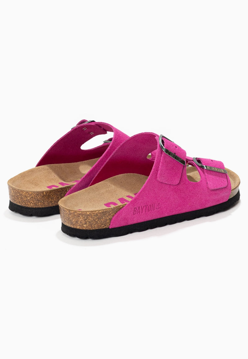 Atlas Rose Suede Leather 2 Strap Sandals