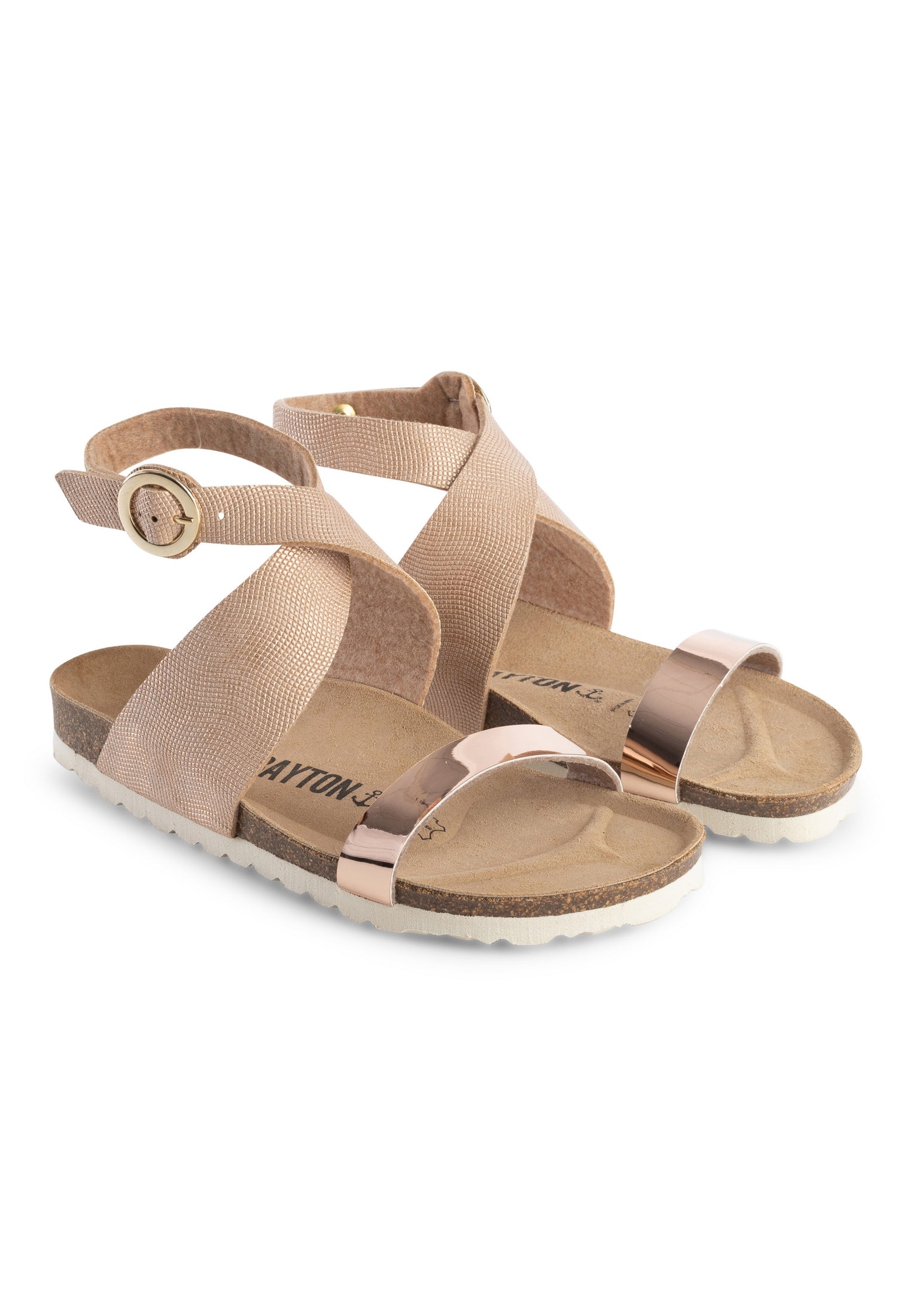 Sandalias Goelette Multinovias Beige Y Oro Rosa