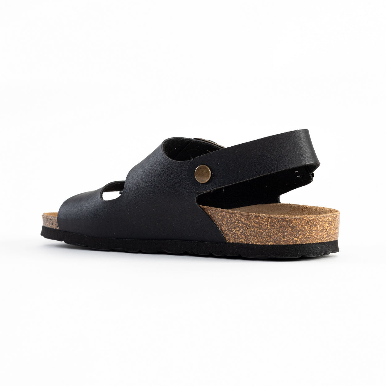 Achilles Black Multi-Strap Sandals