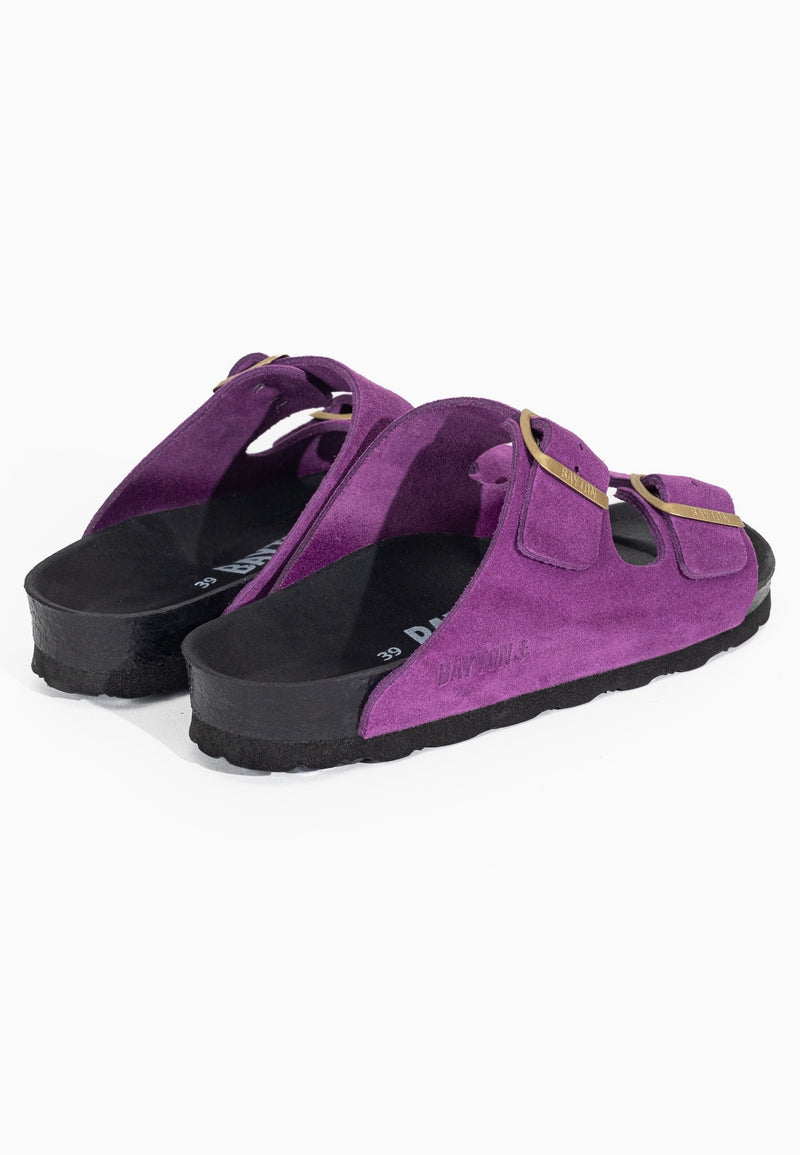 Atlas Violet Suede Leather 2 Strap Sandals