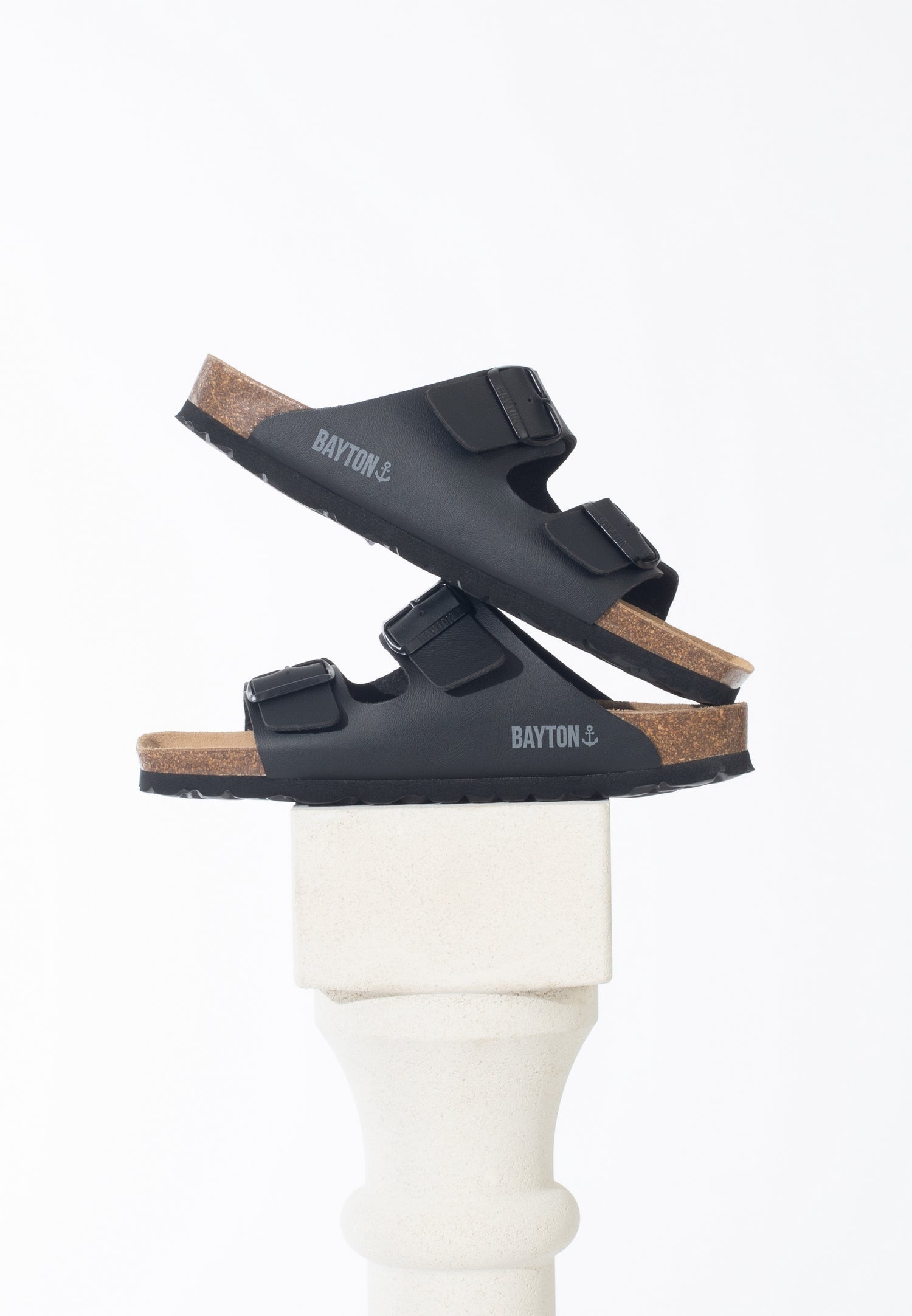 Atlas Black 2 Strap Sandals