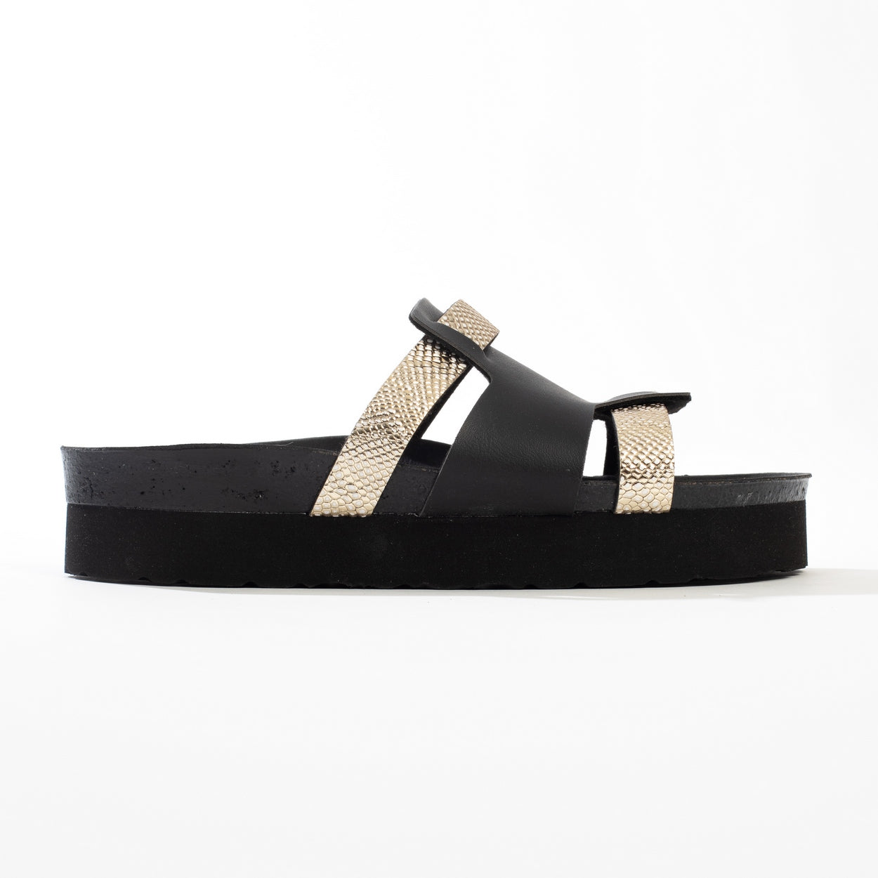 Lecce Black Platform Sandals