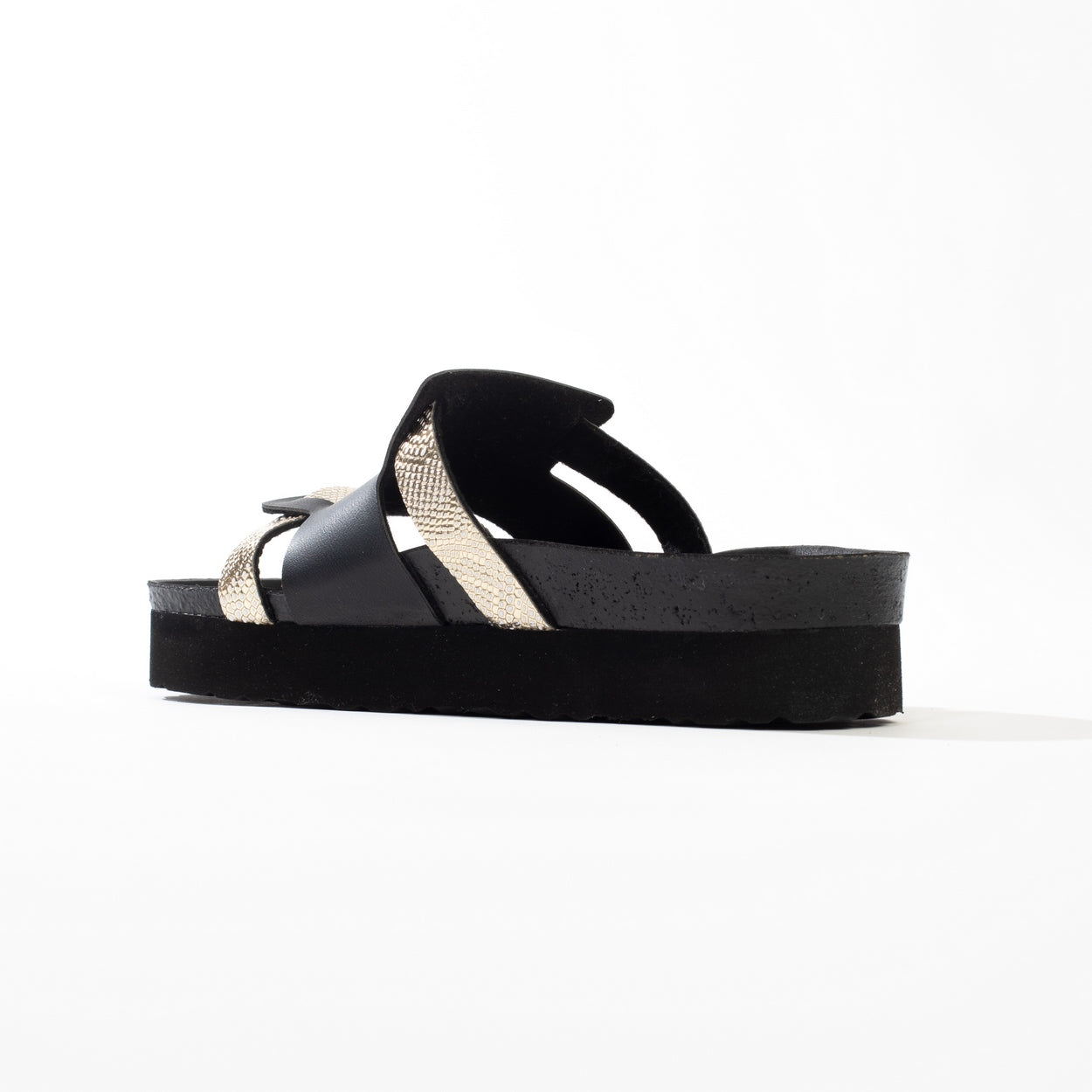 Lecce Black Platform Sandals