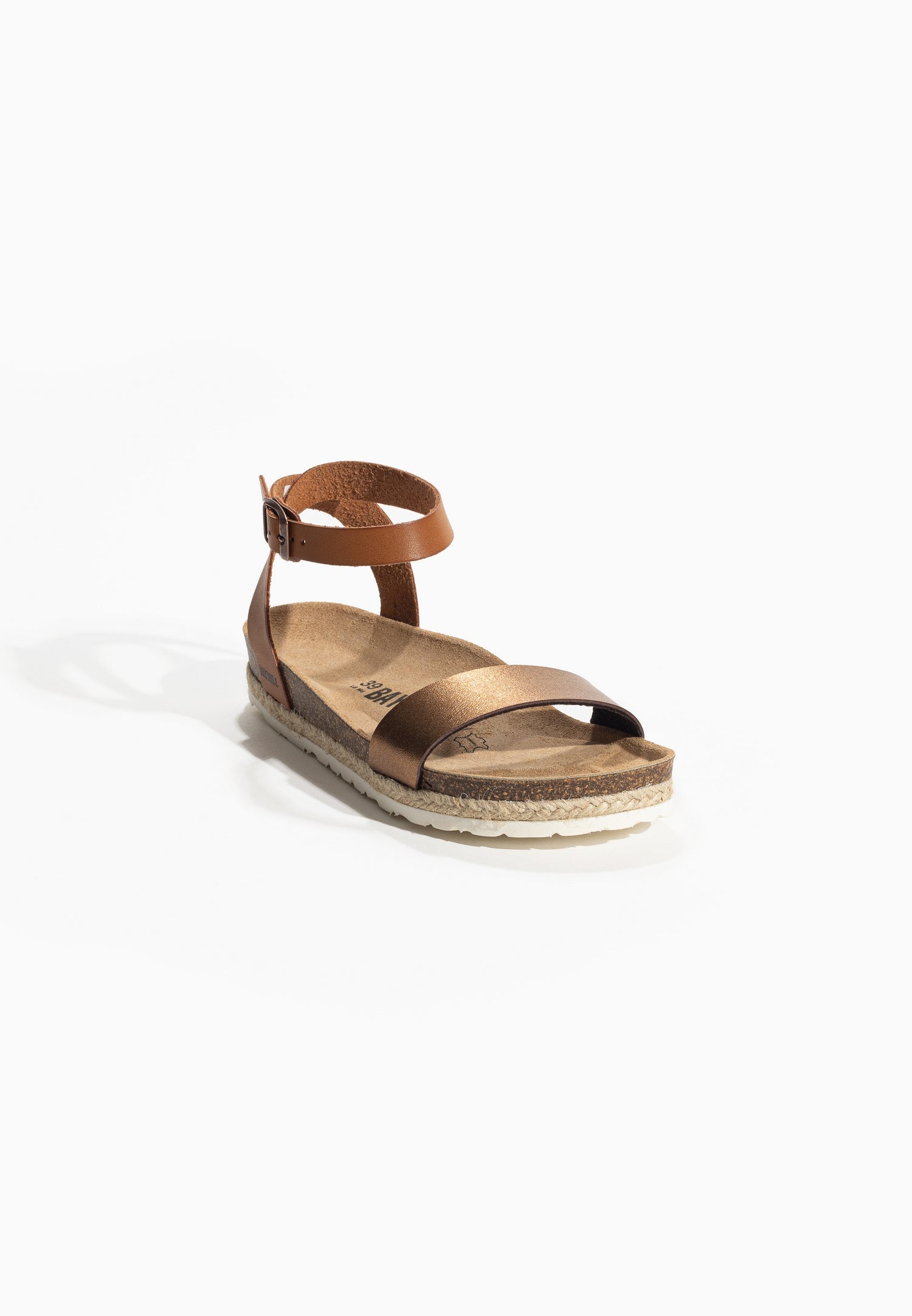 Jovial Camel and Bronze Multi-Strap Sandals