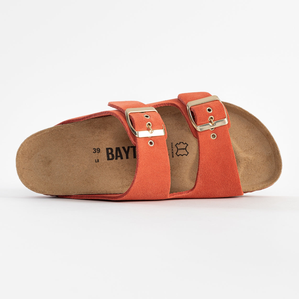 Atlas Coral Suede Leather 2 Strap Sandals