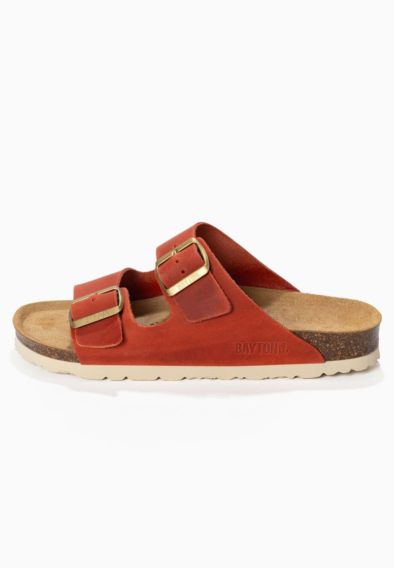 Atlas Orange 2 Strap Sandals 100% Leather