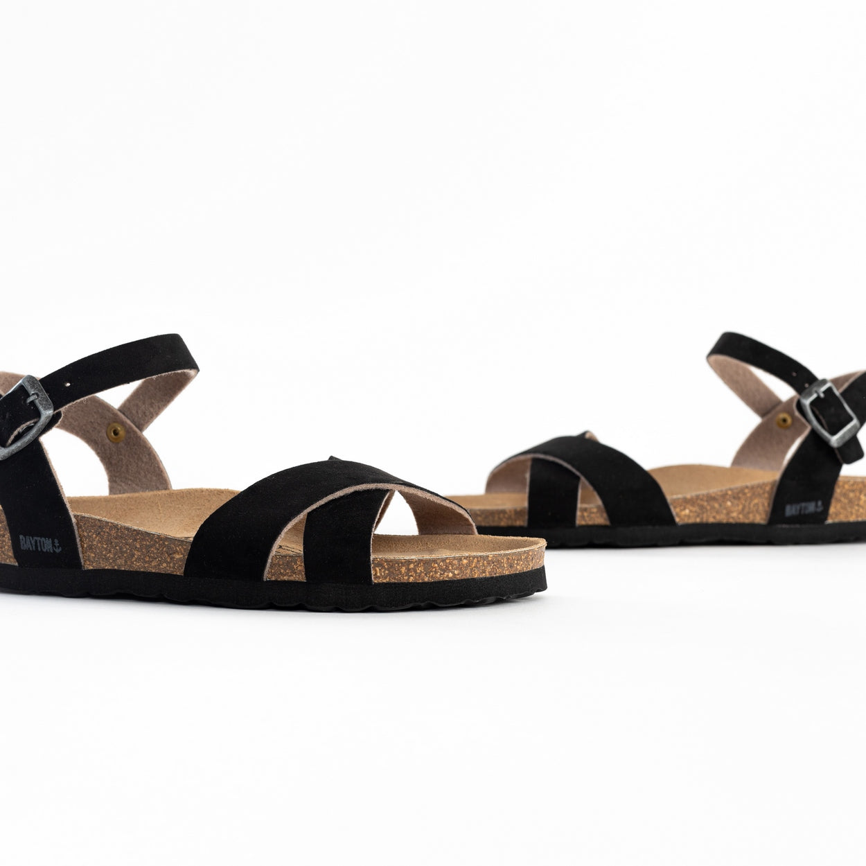 Vallado Black Multi-Strap Sandals