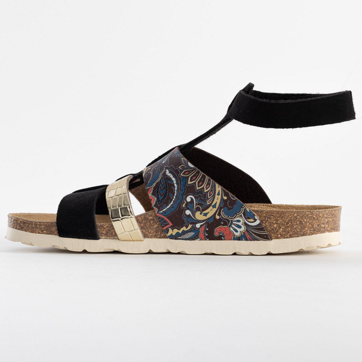 Morello Black Multi-Strap Sandals