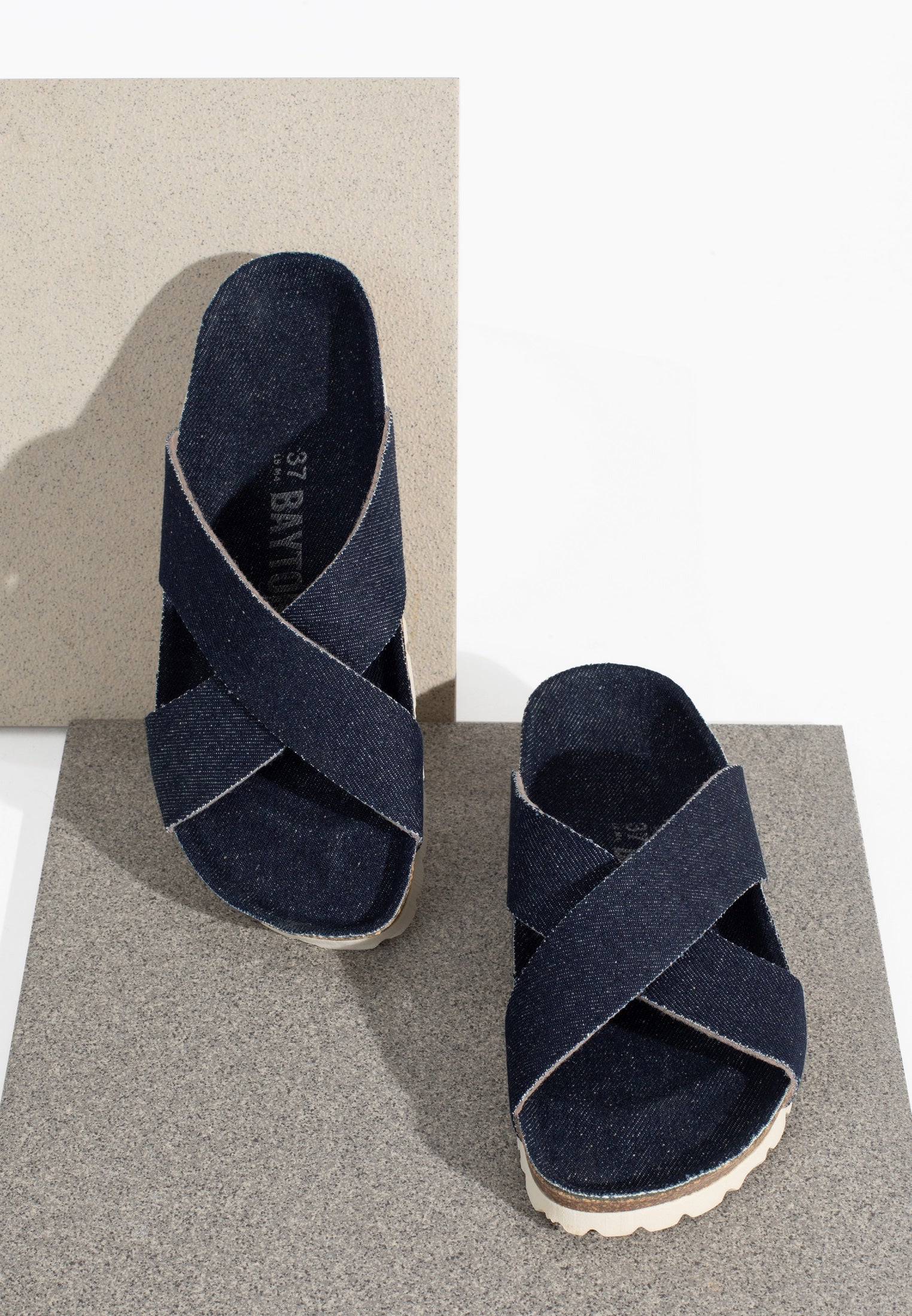 Gomera Raw Denim 2 Strap Sandals