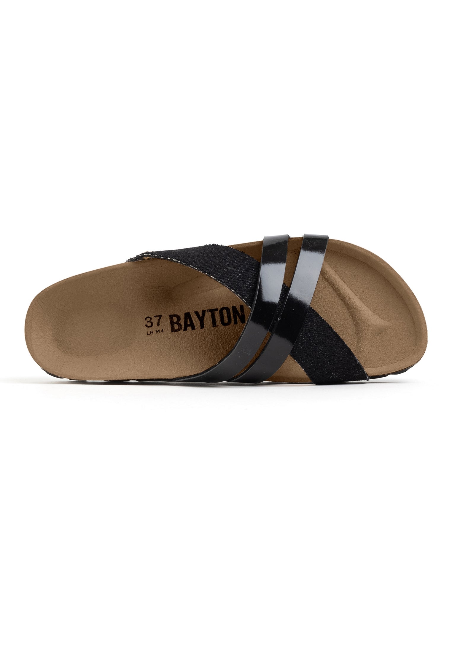 Martigues Black Denim Multi-Strap Sandals