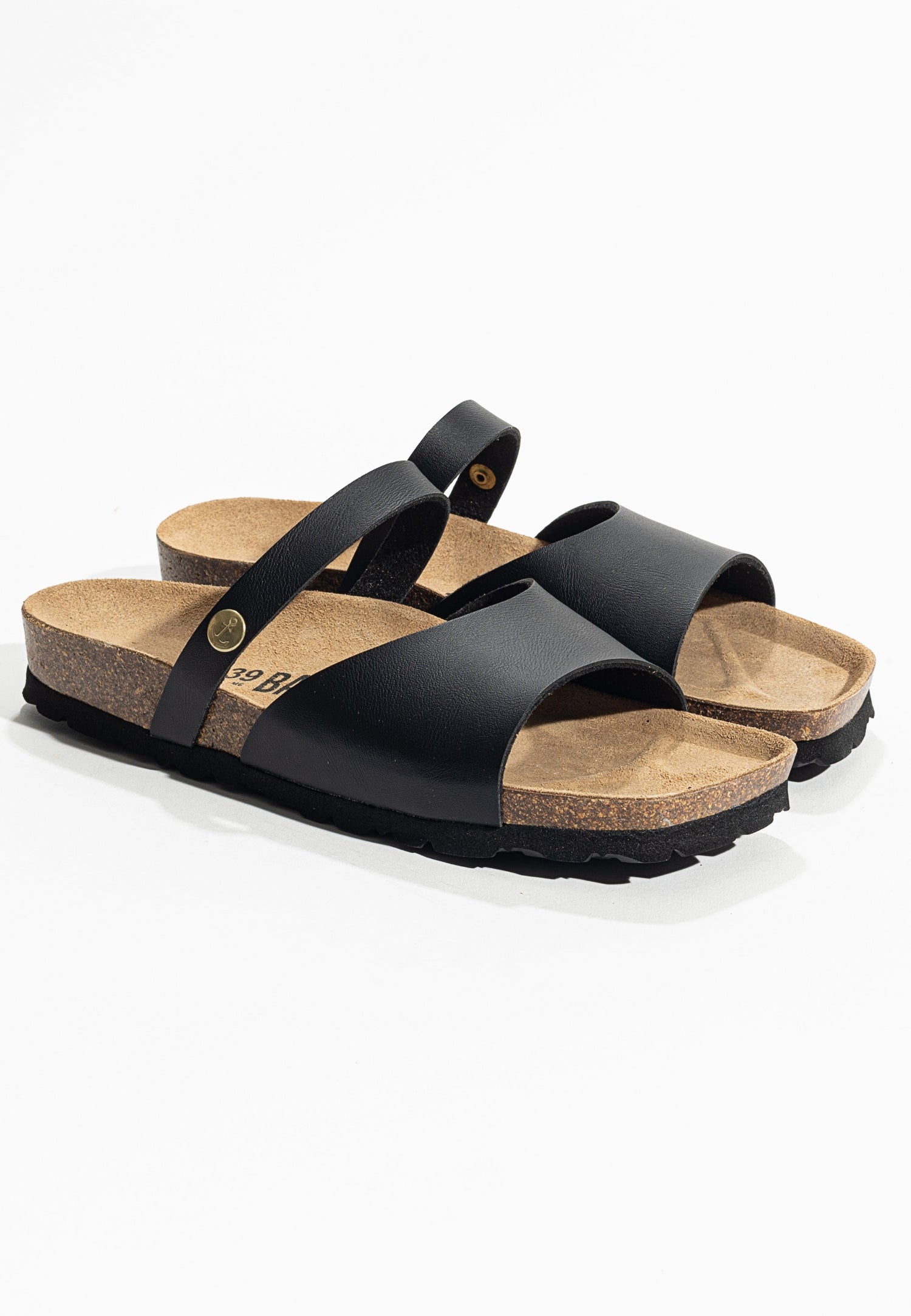 Marina Black 2 Strap Sandals