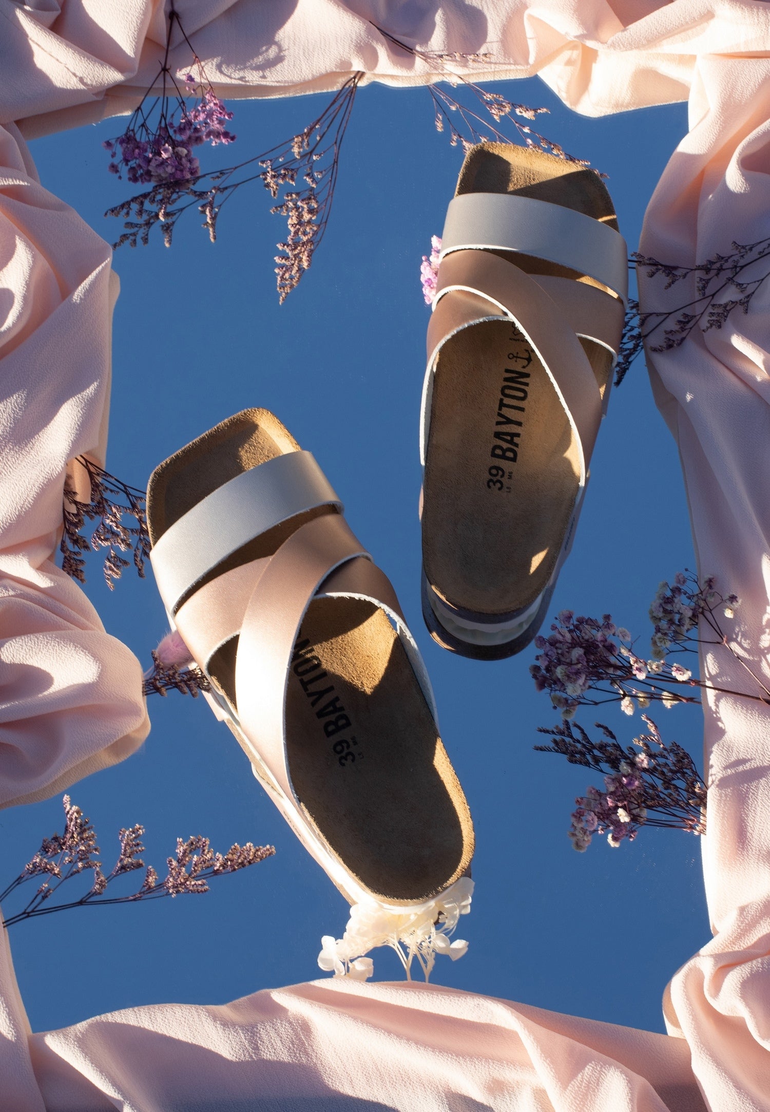 Seville Rose Gold and Silver Multi-Strap Sandals