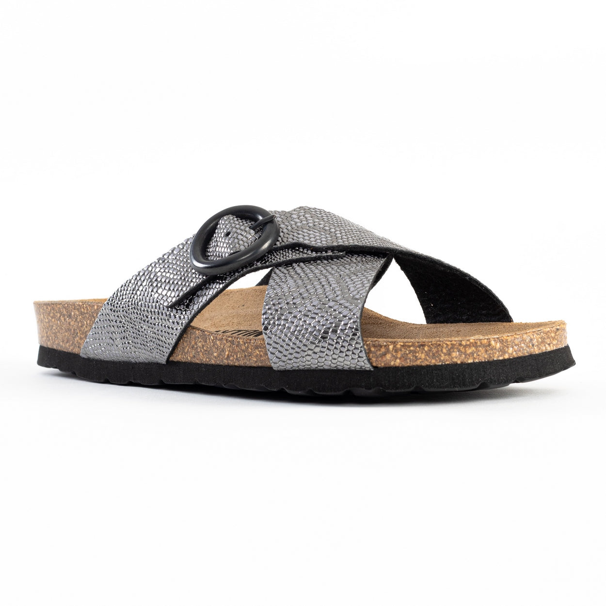 Dushan Black 2 Strap Sandals