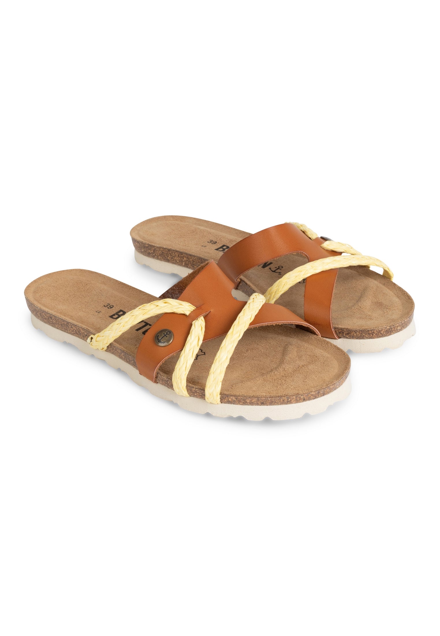 Slimen Caramel and Gold Multi-Strap Sandals