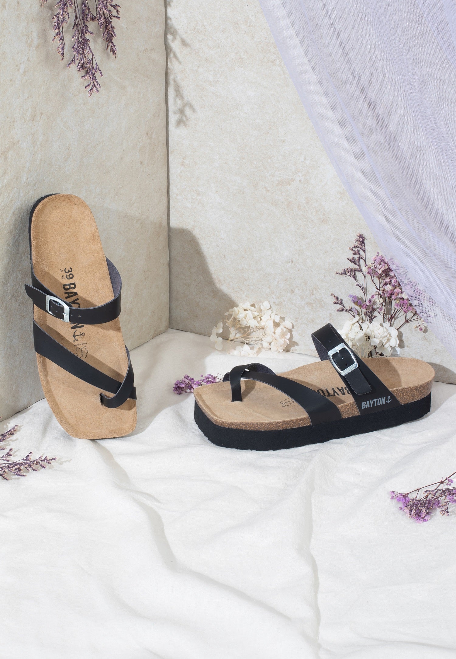 Andromac Black Platform Sandals