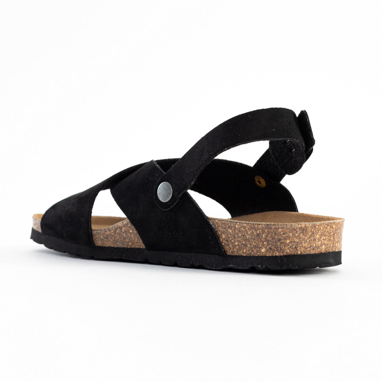 Black Tweed Multi-Strap Sandals