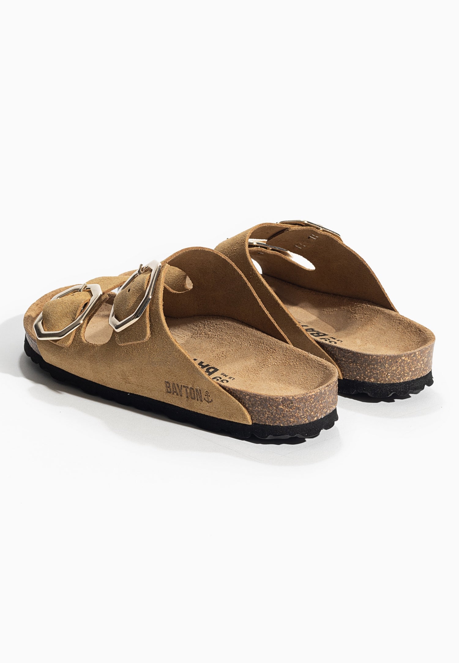 Atlas Camel Suede Leather 2 Strap Sandals