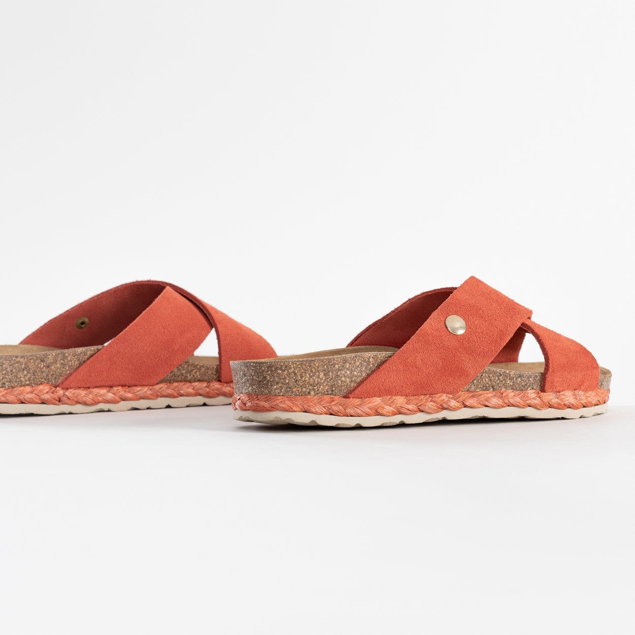 Burgos Coral Suede Leather 2 Strap Sandals