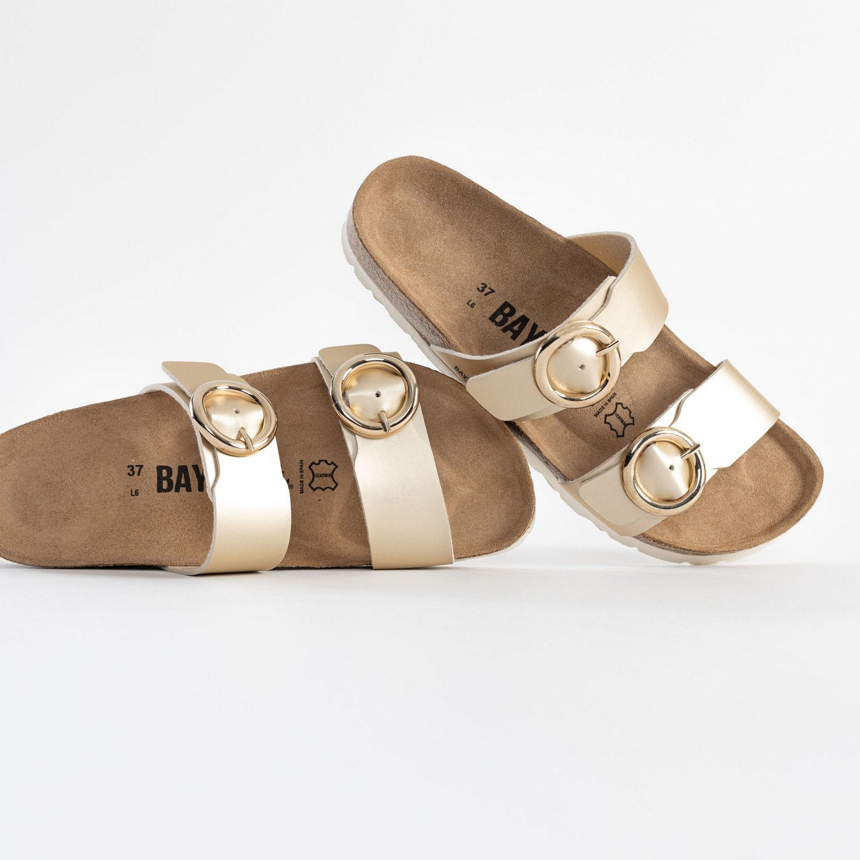 Lugo Light Gold 2 Strap Sandals