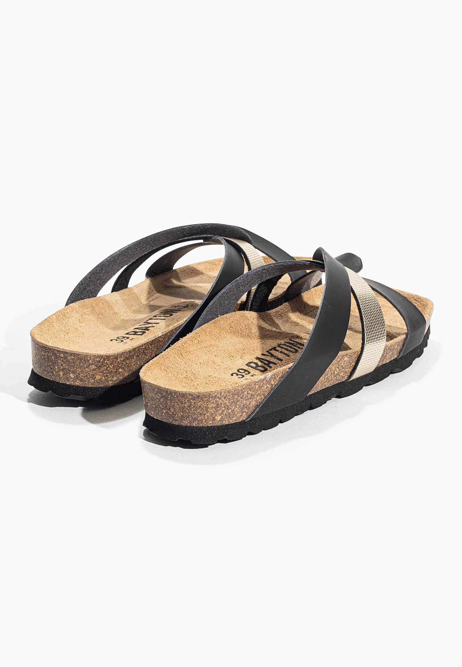 Santander Black and Gold Multi-Strap Sandals