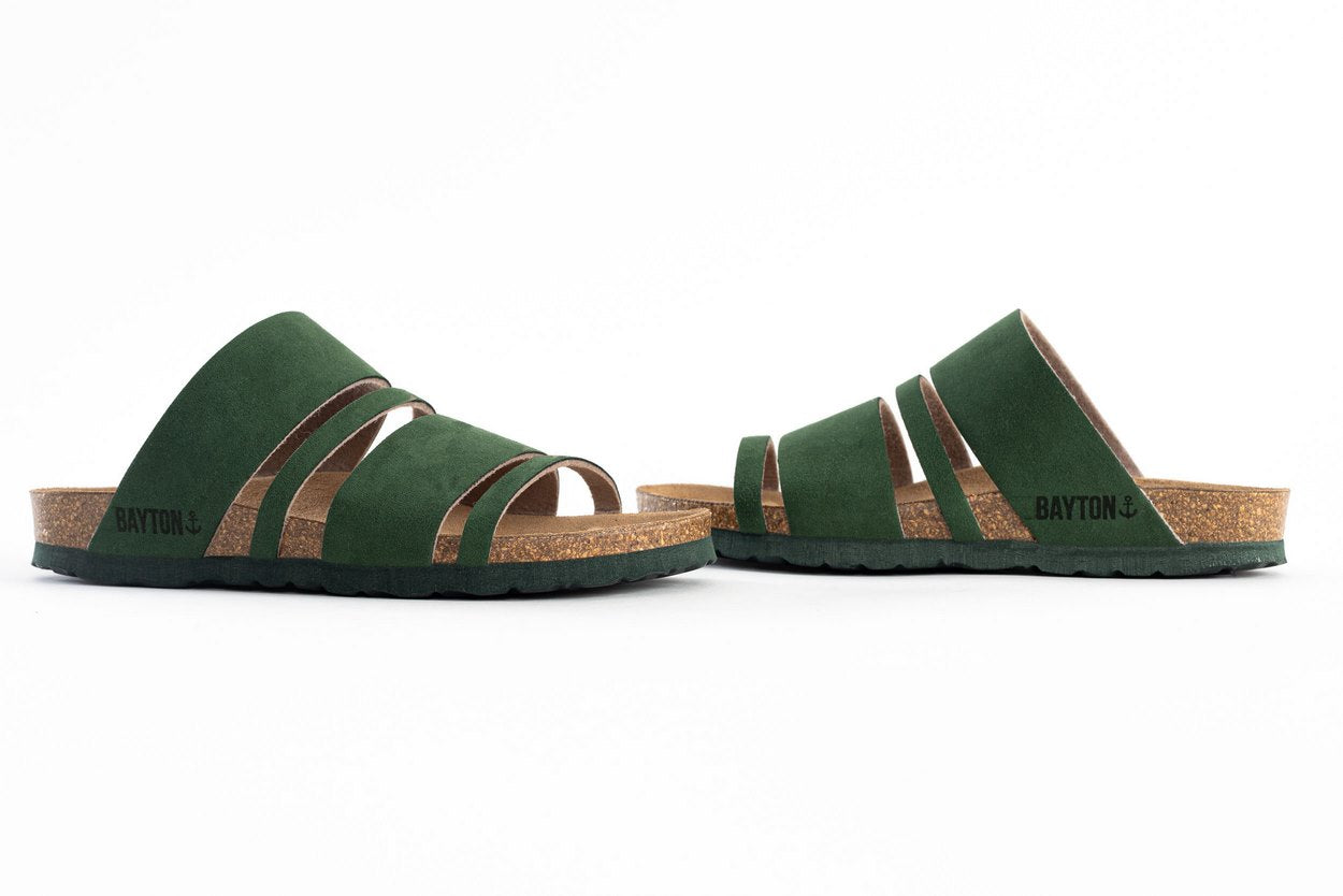 Leiria Green Multi-Strap Sandals