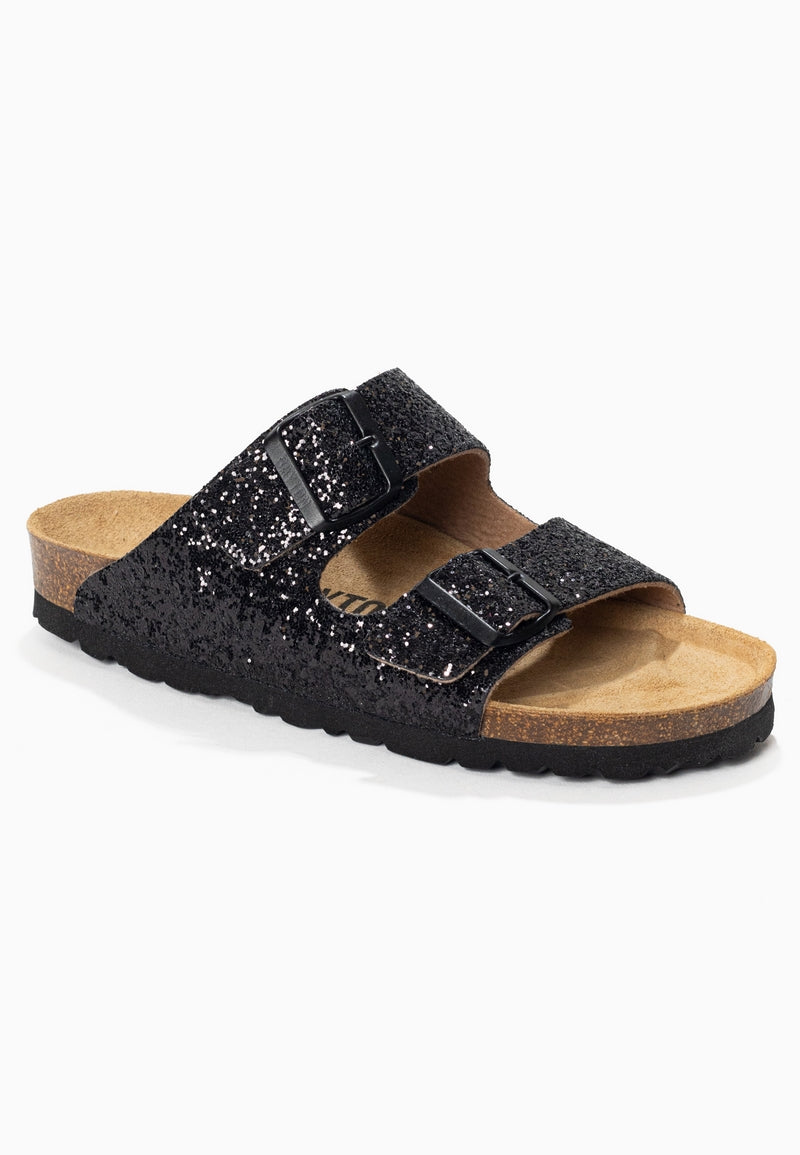 Sandalias Atlas Black con purpurina