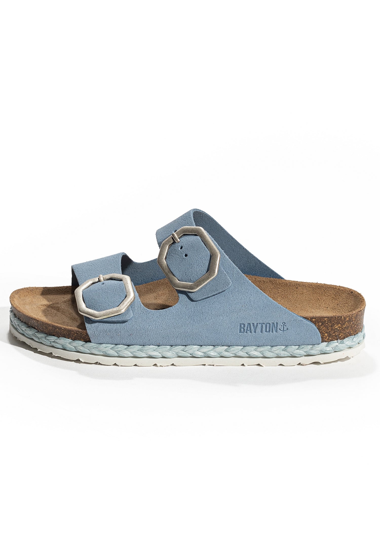 Benalla 2 Straps Sandals in Sky Blue Suede Leather