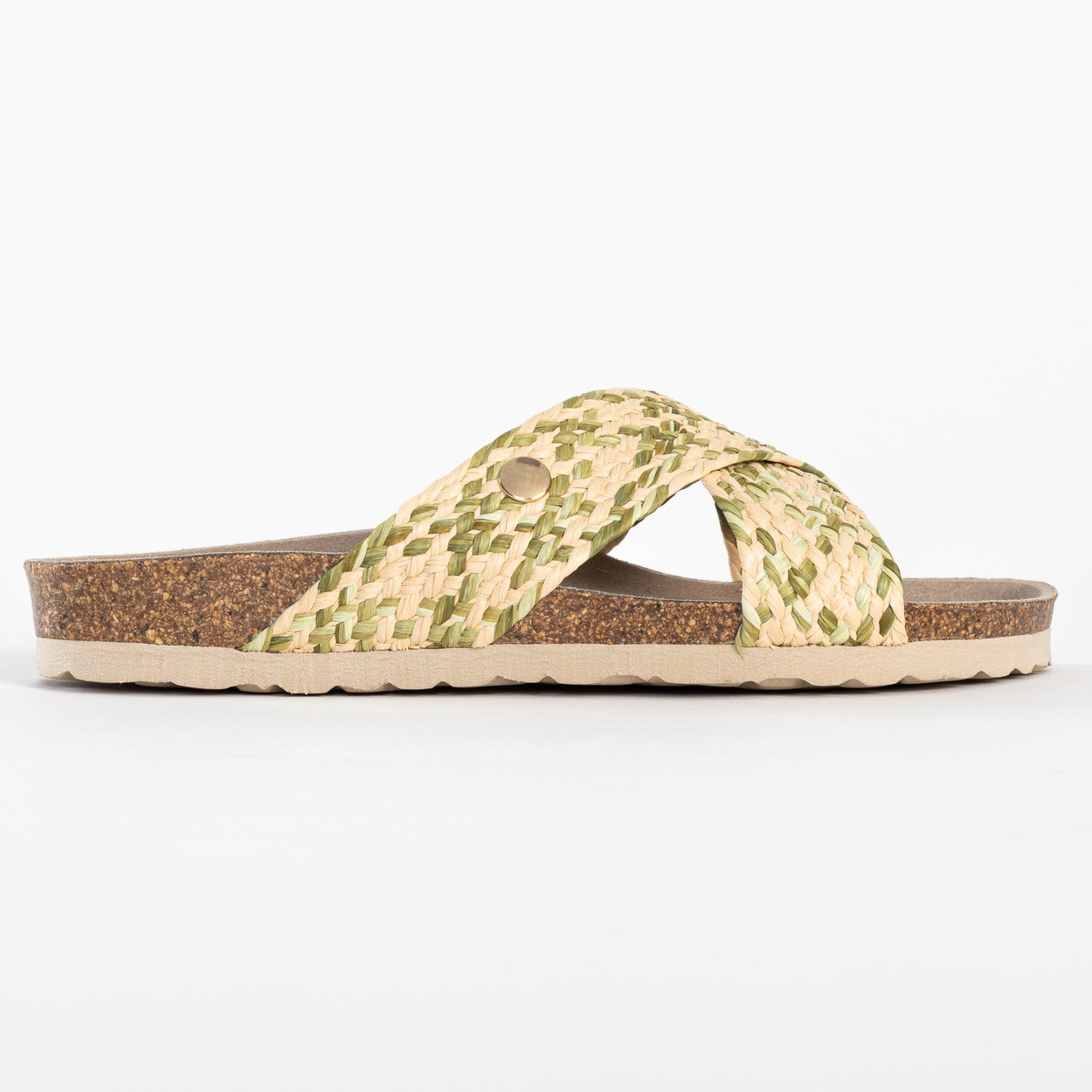 Elche Green 2 Strap Sandals