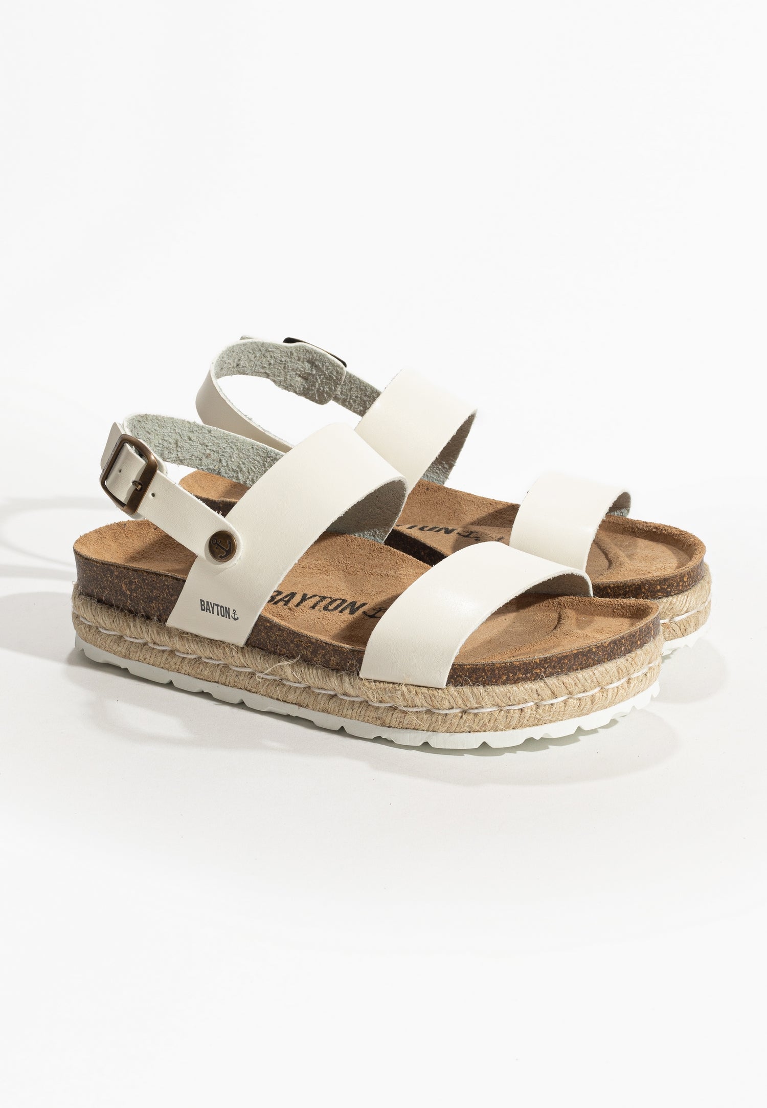 Kenji White Platform Sandals 100% Leather