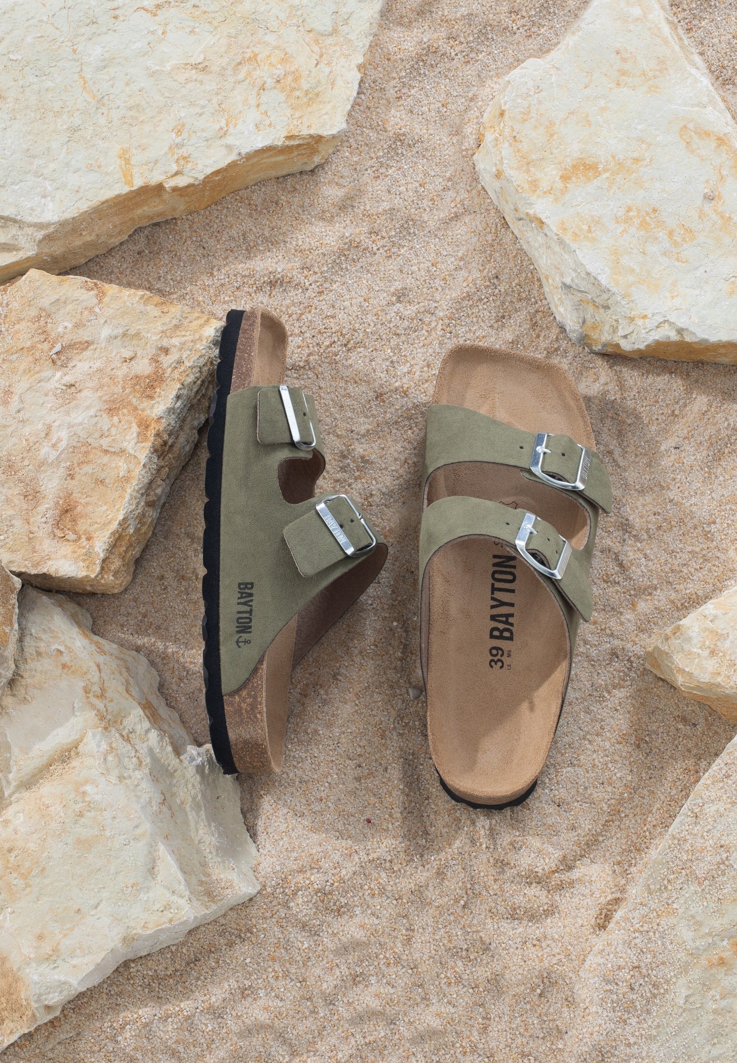 Atlas Khaki 2 Strap Sandals