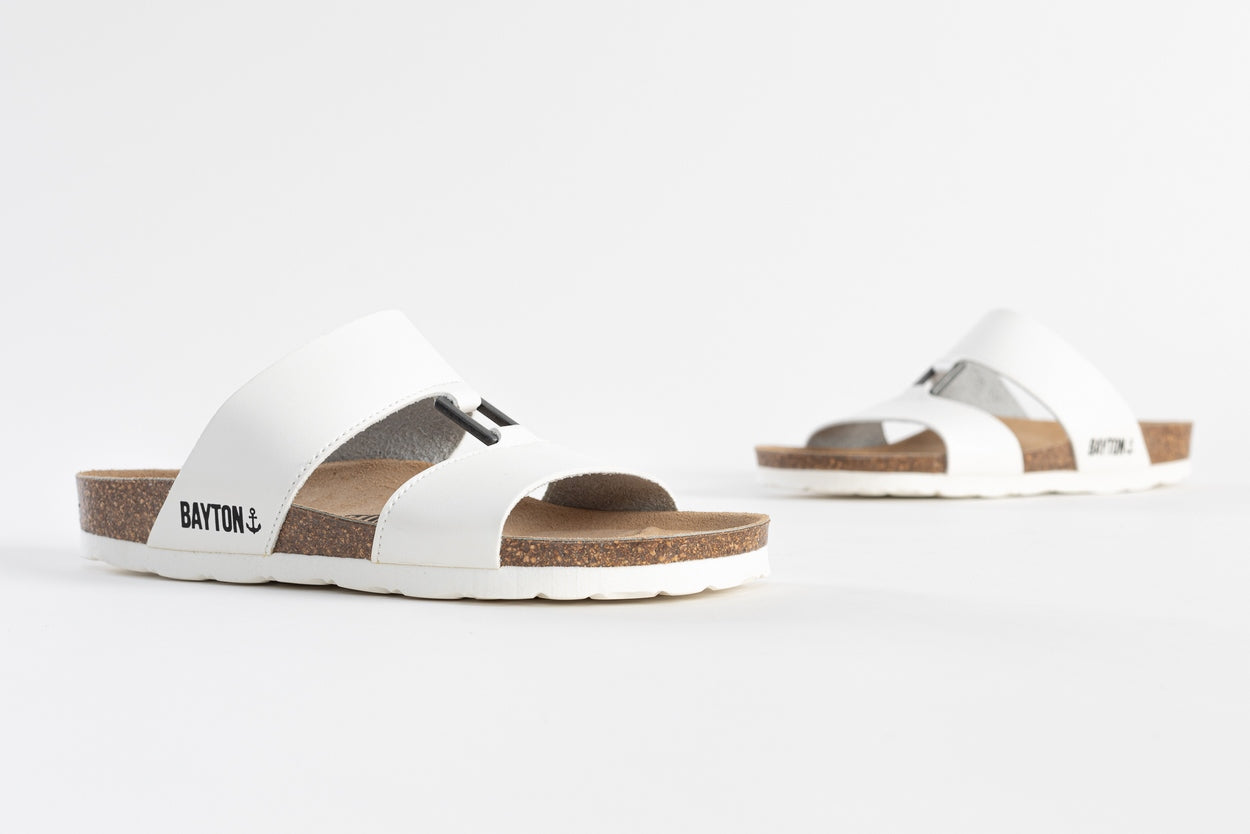 Navia White 2 Strap Sandals