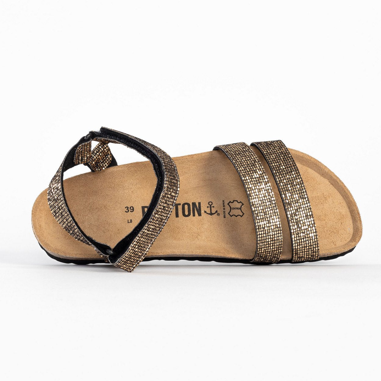 Elvas Black Multi-Strap Sandals