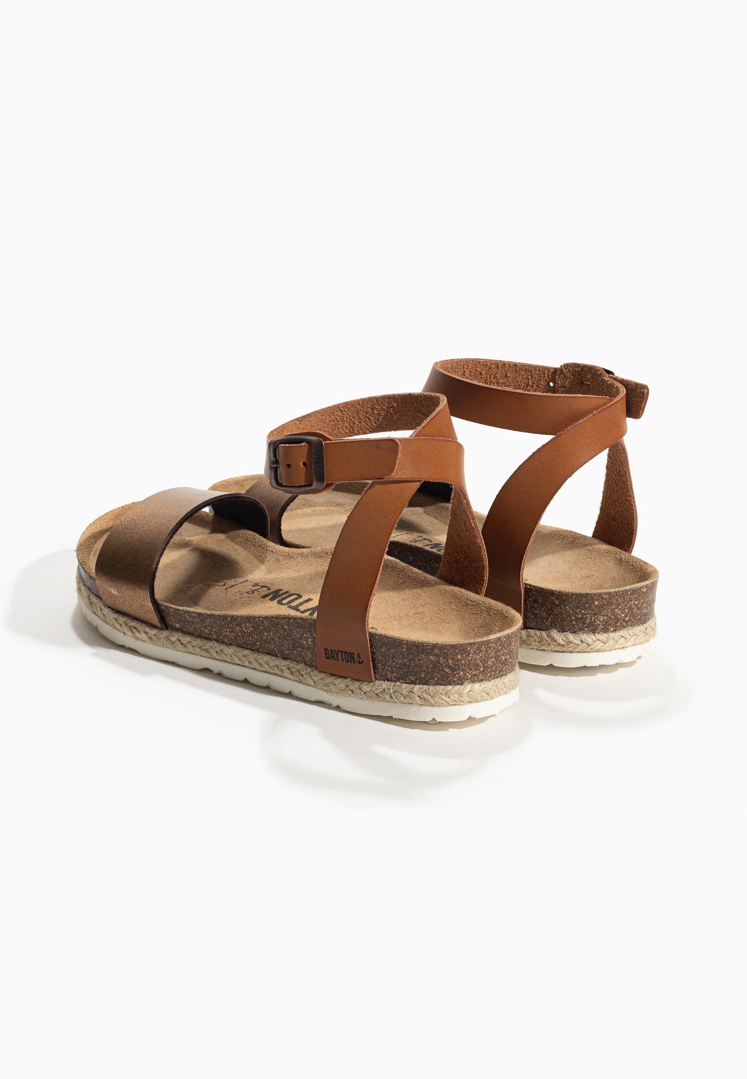 Jovial Camel and Bronze Multi-Strap Sandals