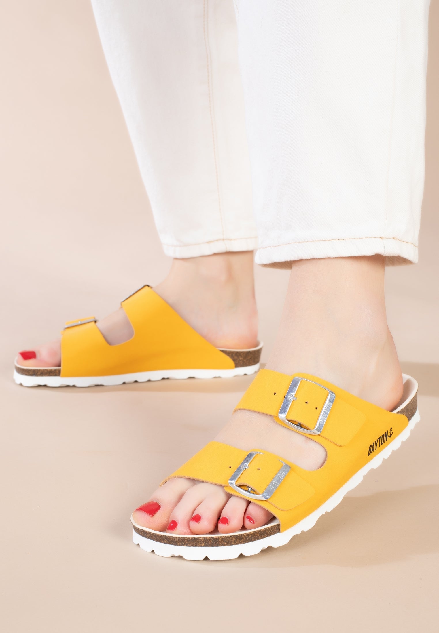 Sandalias Atlas 2 Tiras Amarillo