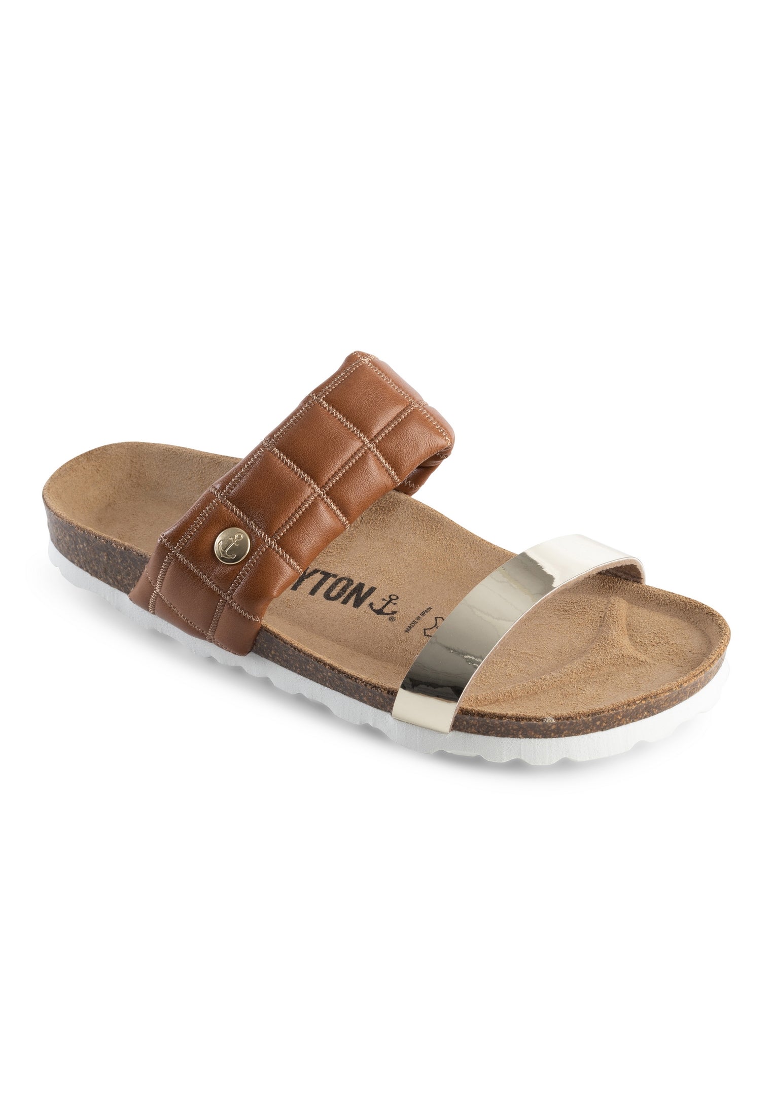 Manosque Light Gold and Camel Multi-Strap Sandals