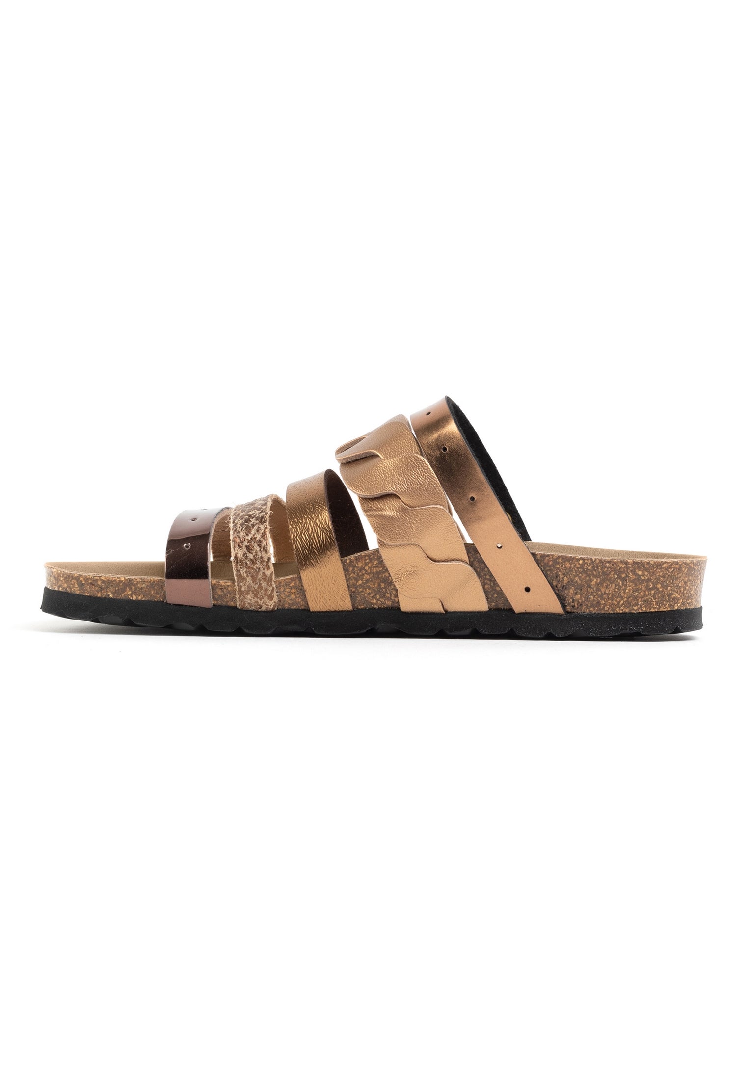 Sandalias Bronce Con Cristales Multitiras