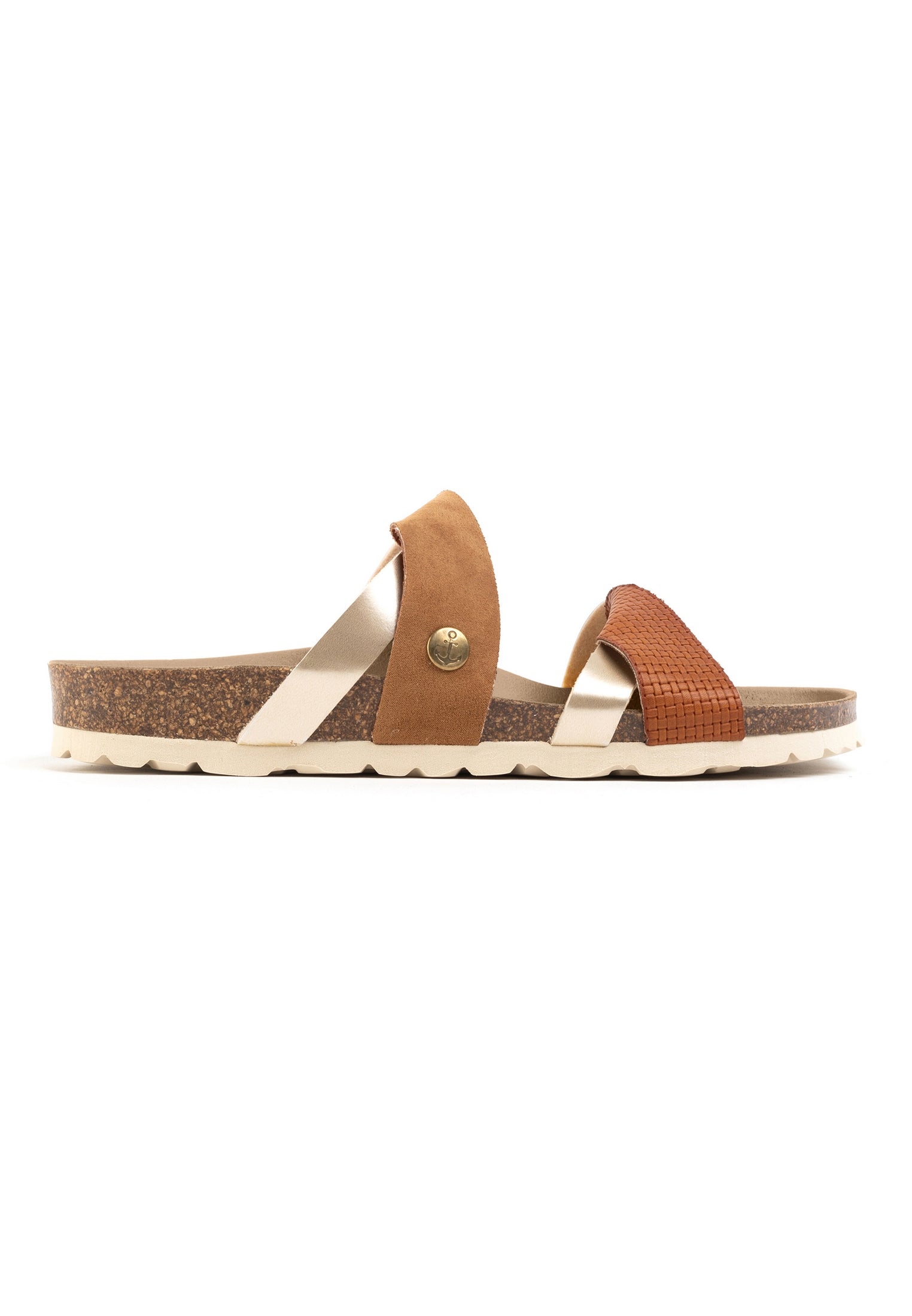 Biarritz Tan and Brown 2 Strap Sandals