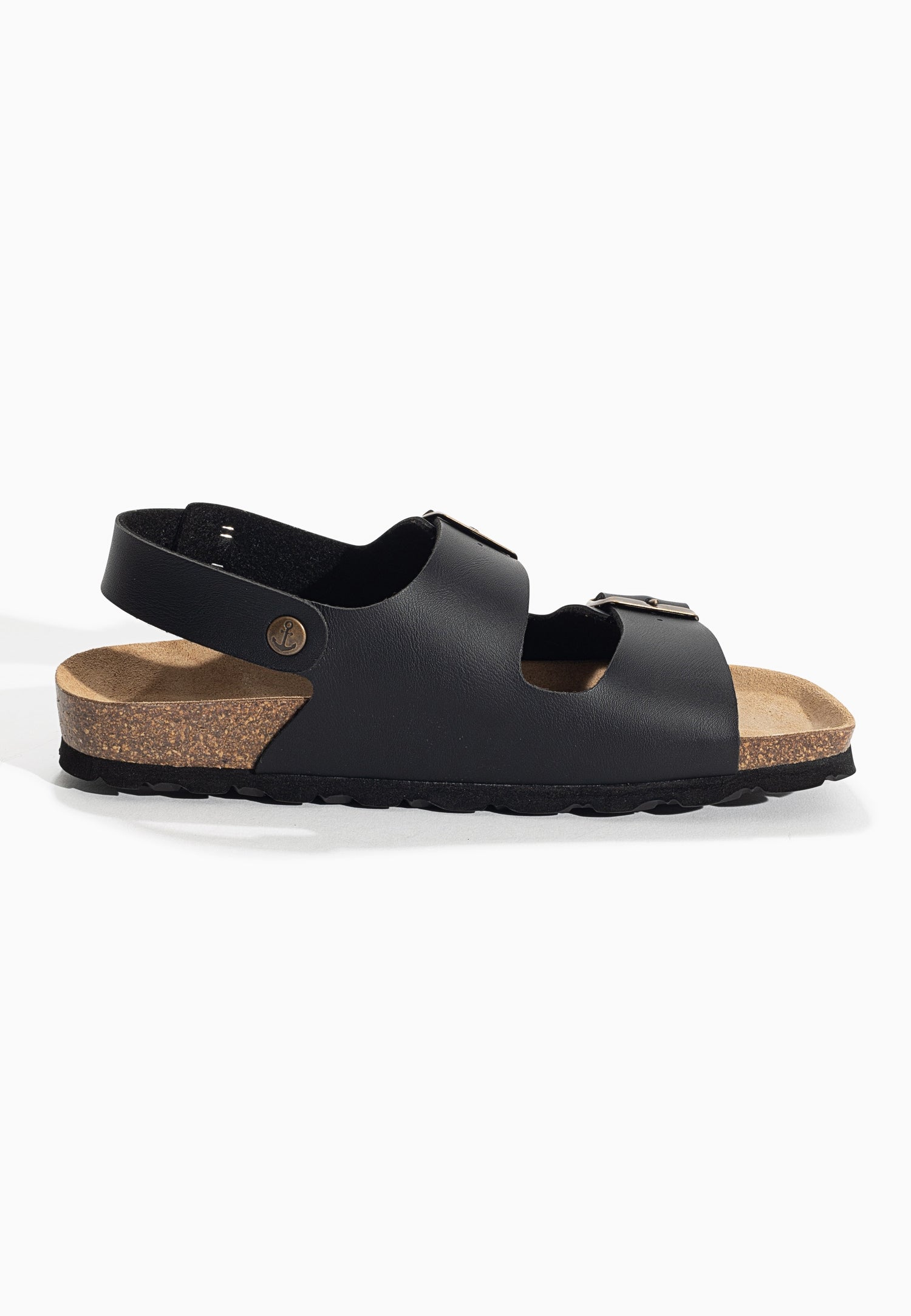 Achilles Black Multi-Strap Sandals