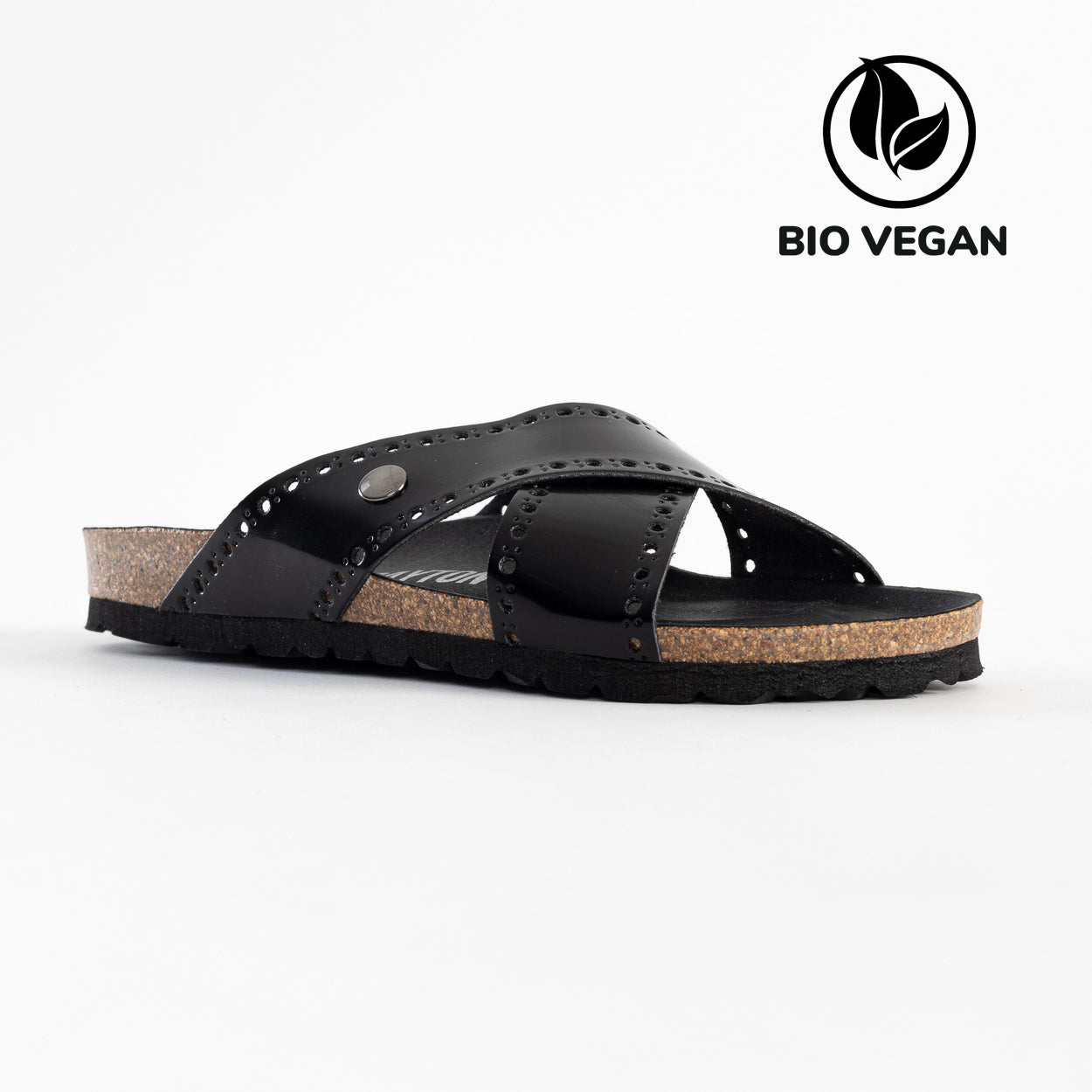 Elche Black 2 Strap Sandals