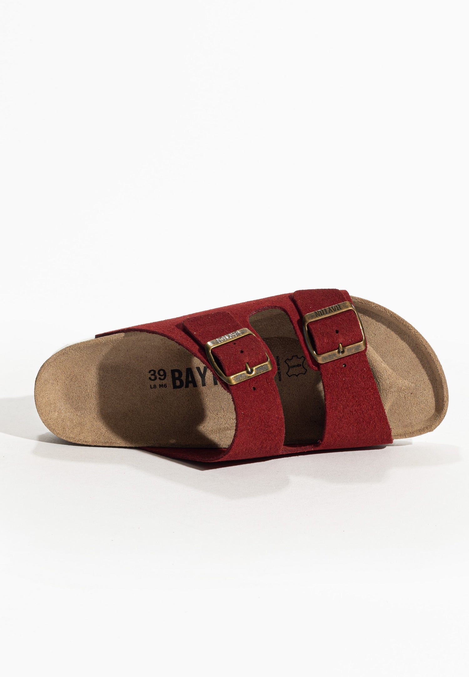 Tracy Red Suede Leather 2 Strap Sandals