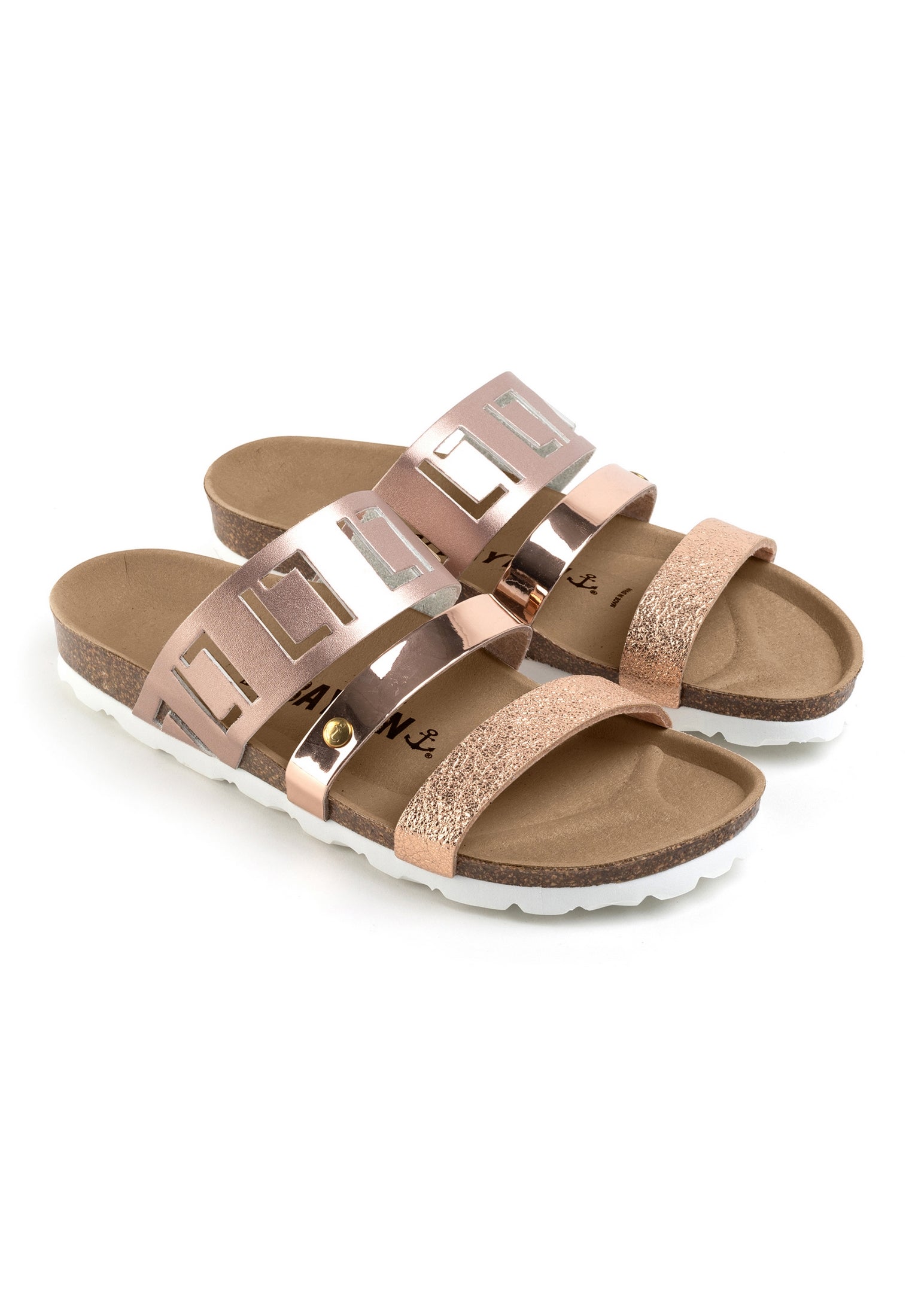 Galice Rose Gold Multi-Strap Sandals