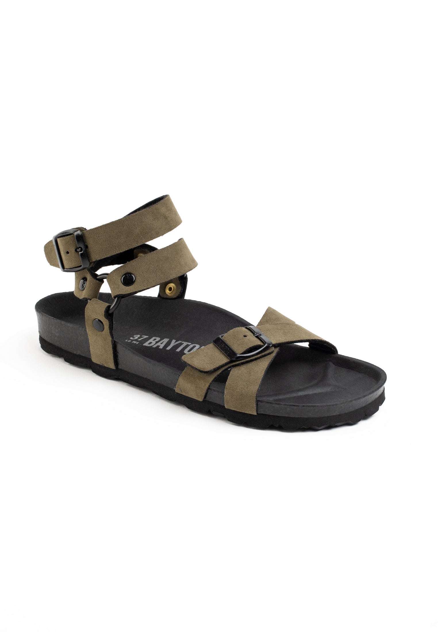 Khaki Multi-Strap Galaxy Sandals