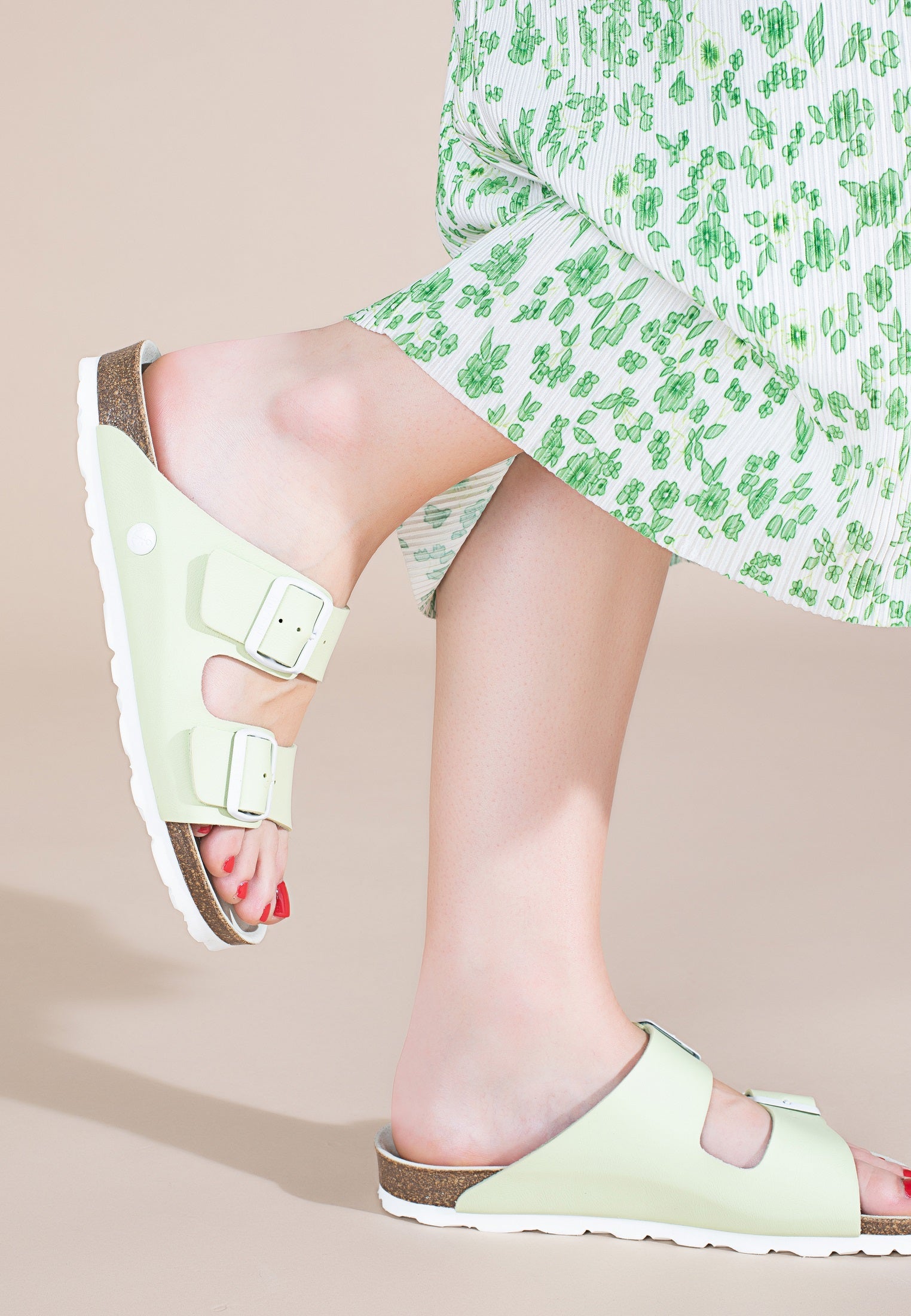 Atlas Pistachio 2 Strap Sandals