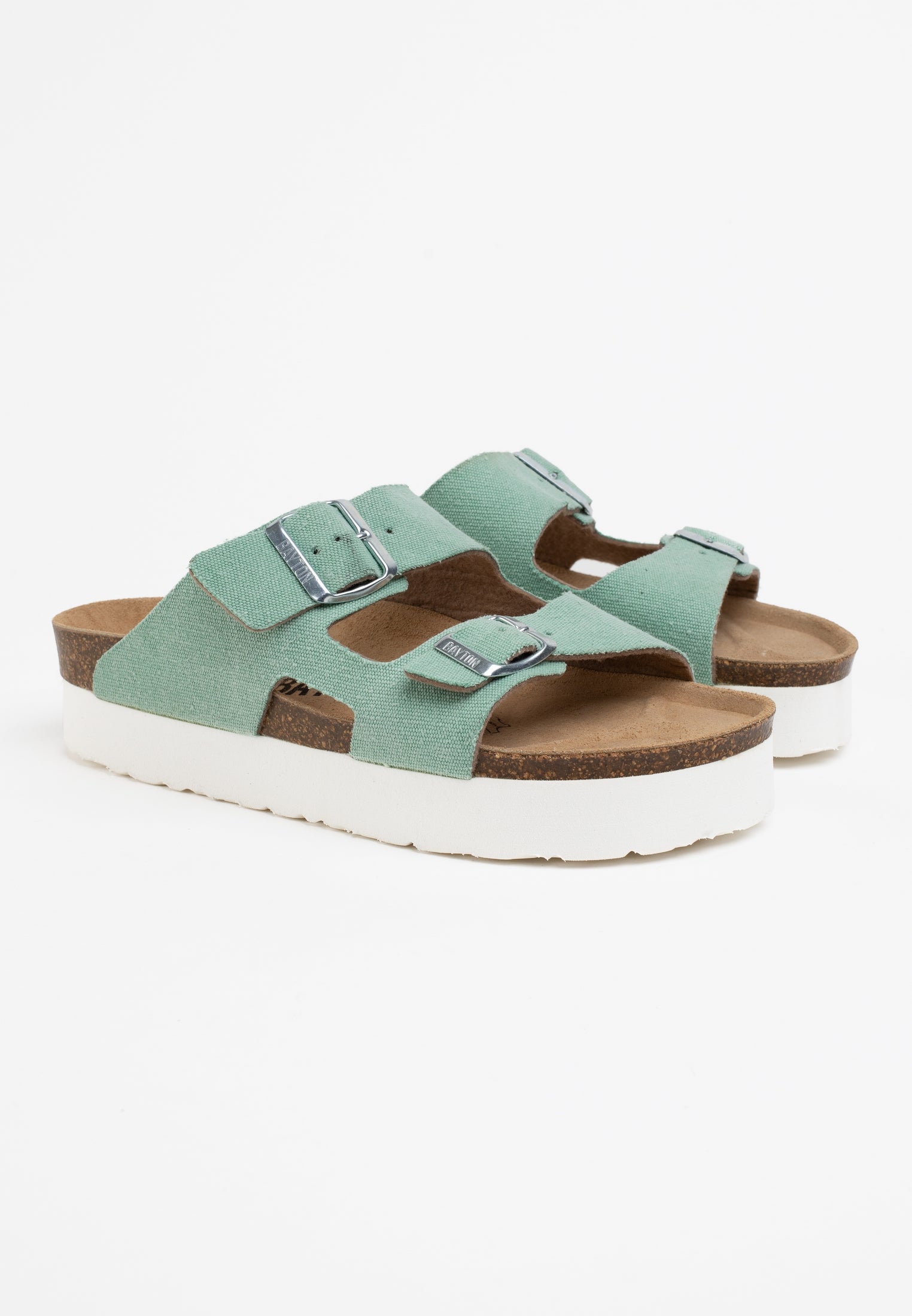 Pastel Green Space Platform Sandals