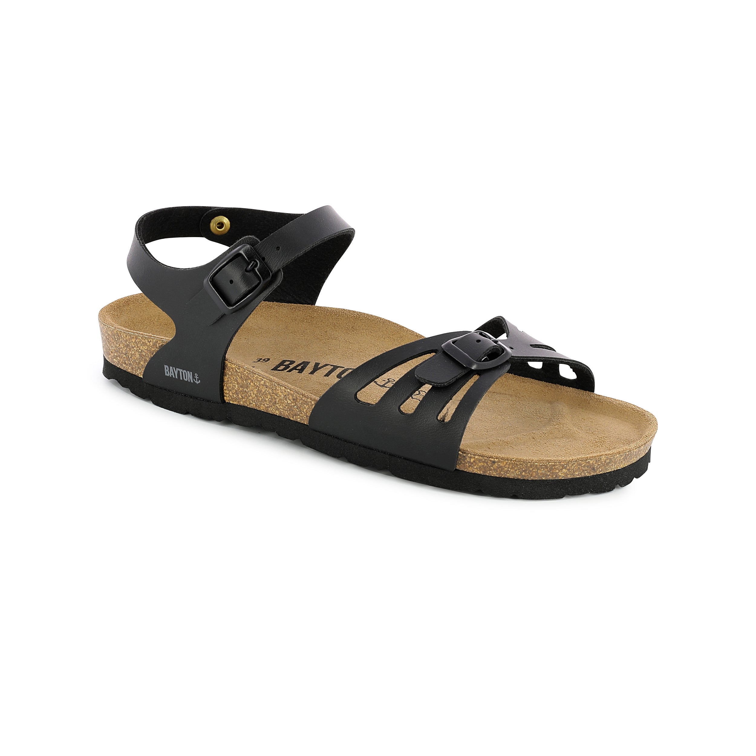 Eos Black Multi-Strap Sandals