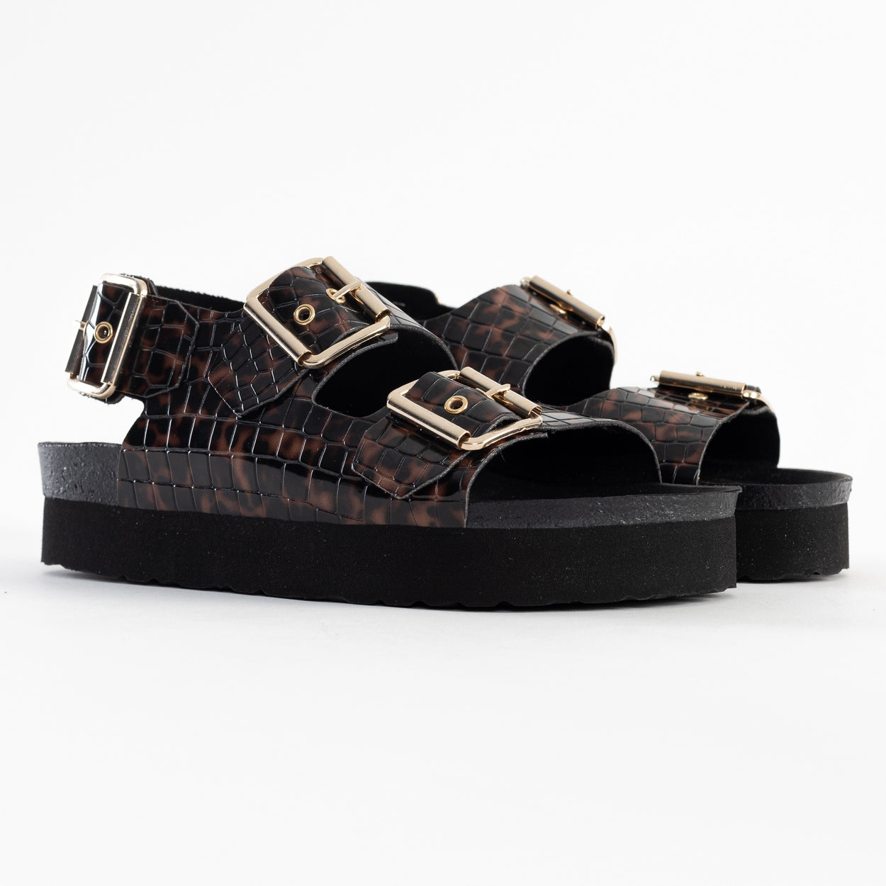 Rosa Brown Platform Sandals