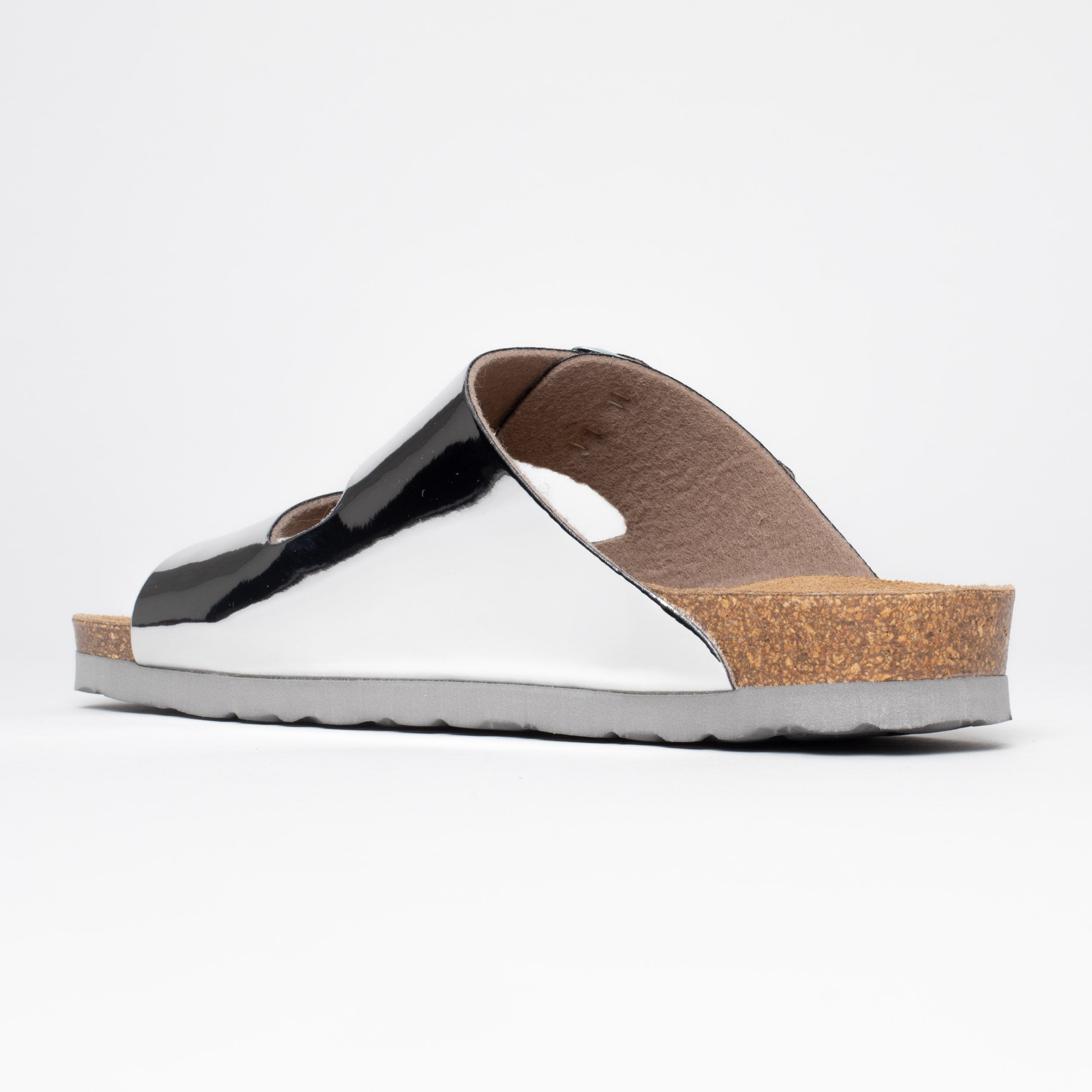 Atlas Silver Mirror 2 Strap Sandals