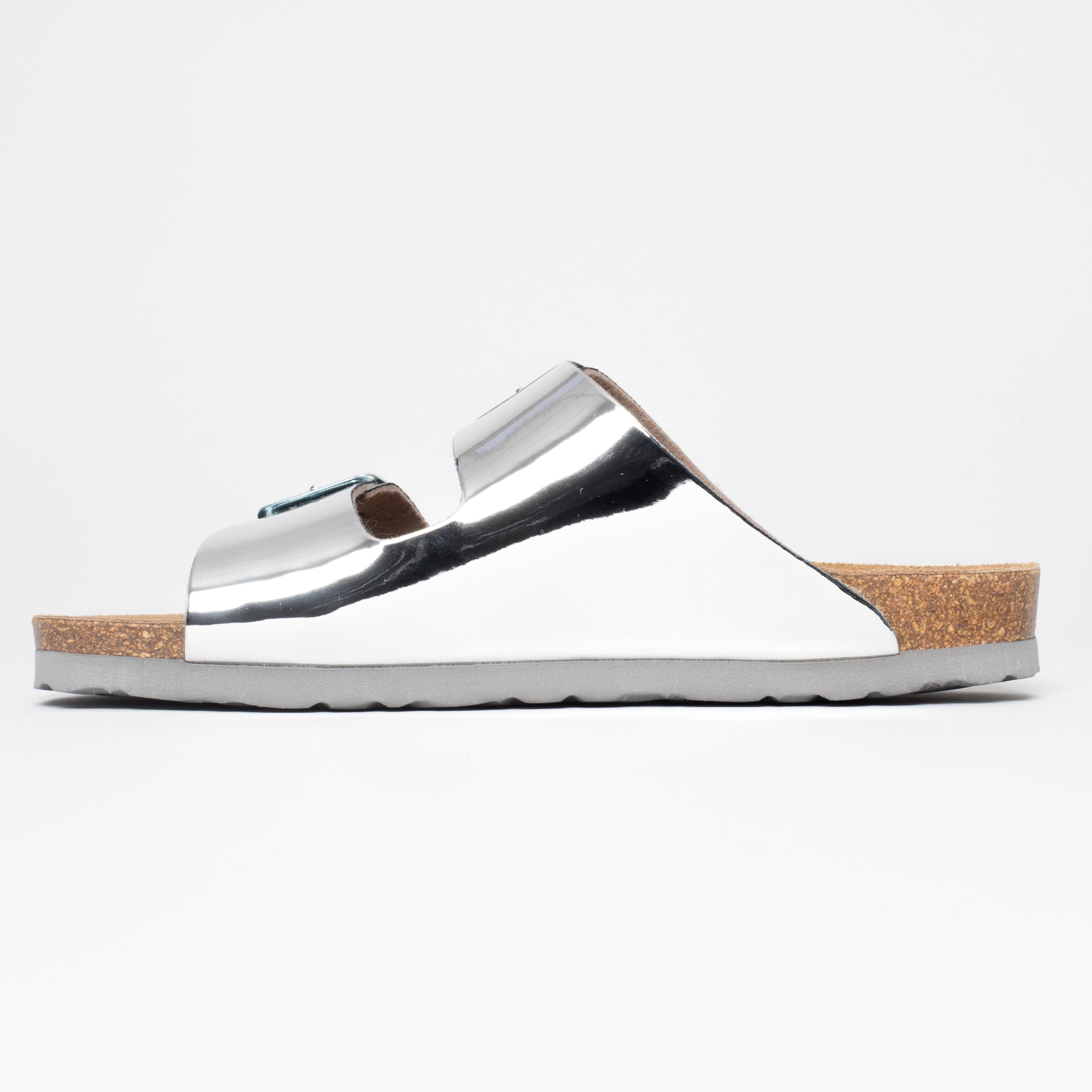 Atlas Silver Mirror 2 Strap Sandals