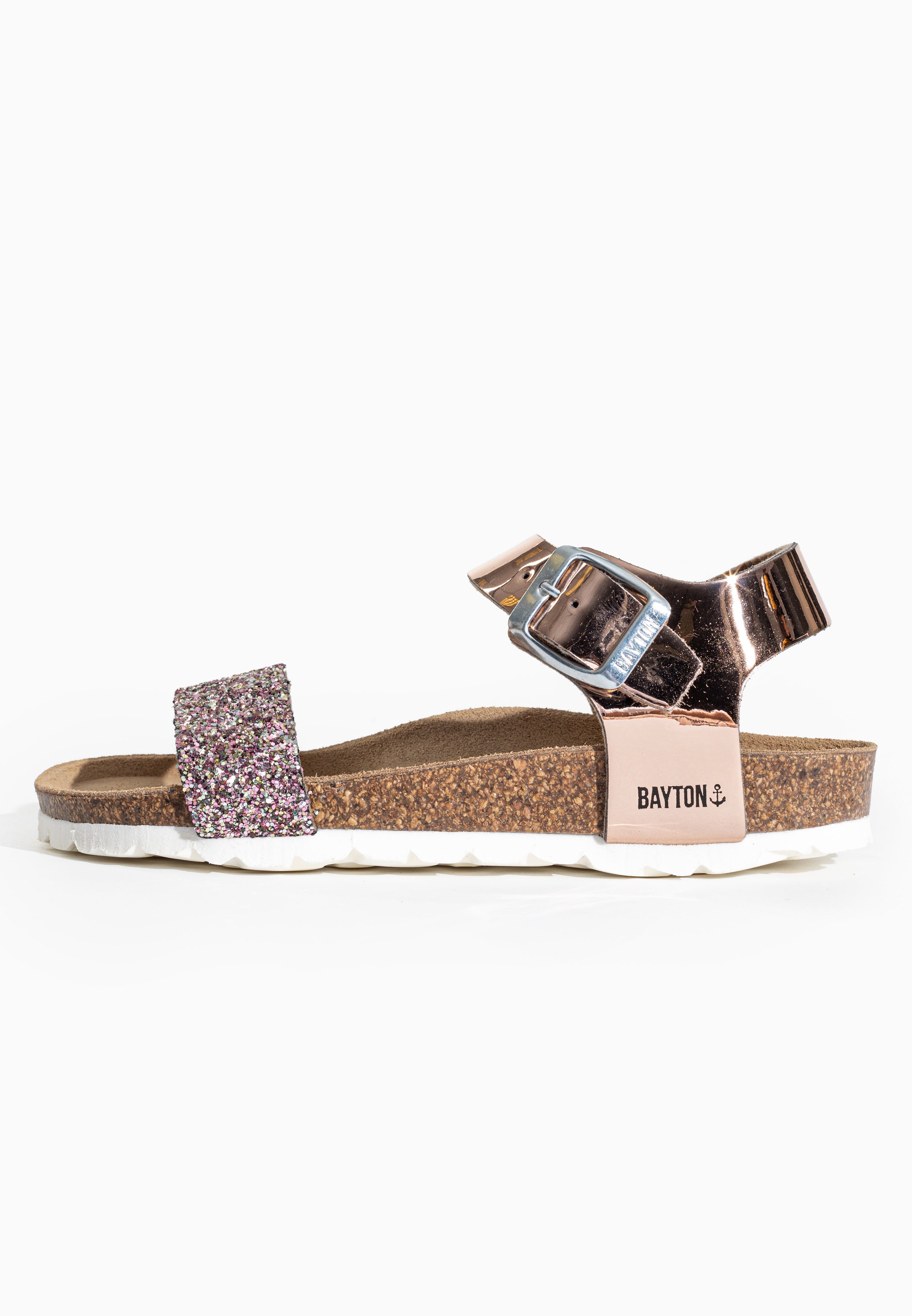 Tyche Rose Gold Glitter Sandals